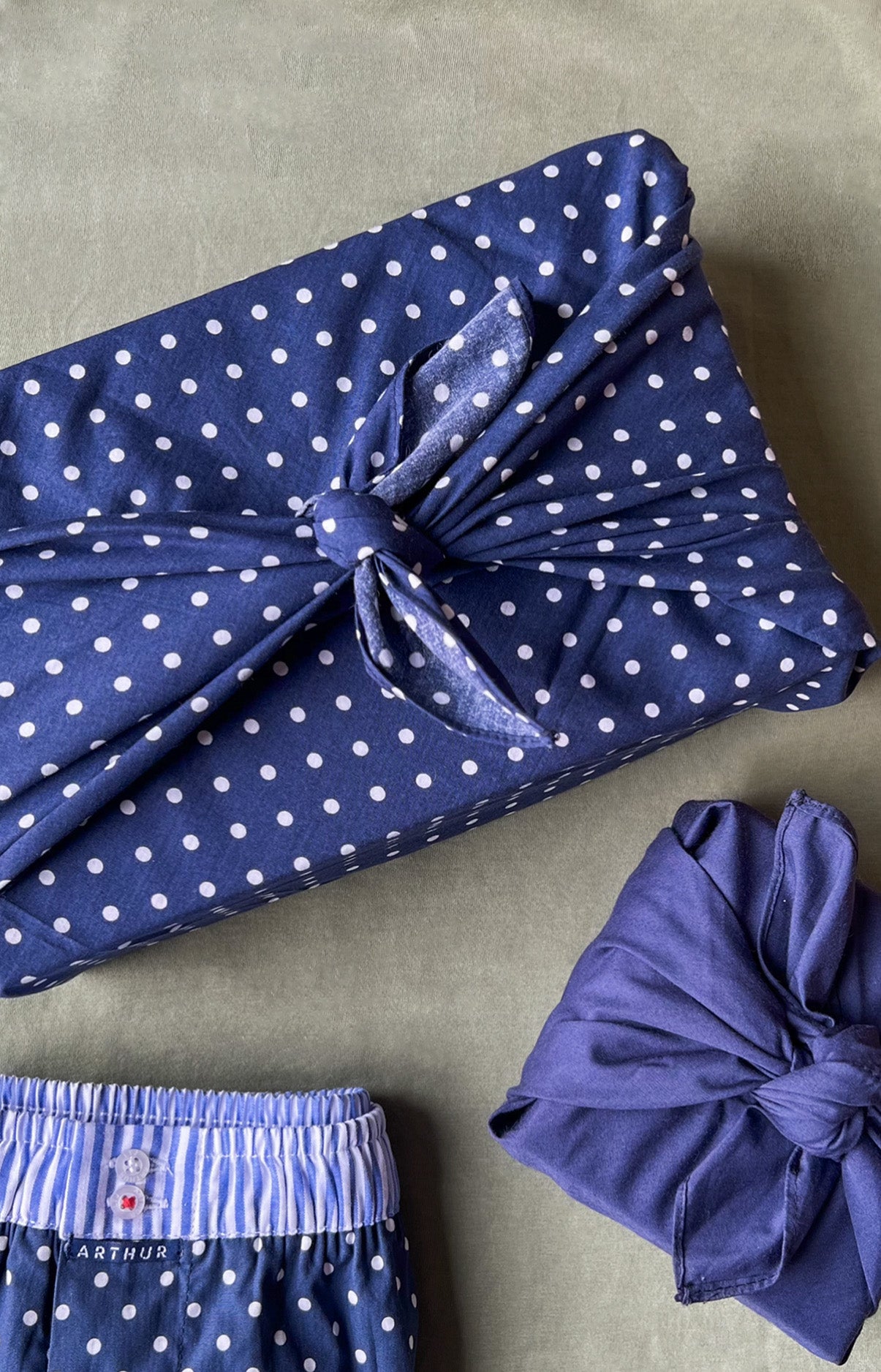 Furoshiki Accessoire Uni & Pois Multicolore 1