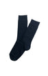 Chaussettes femme côtelé bleu marine en laine 1