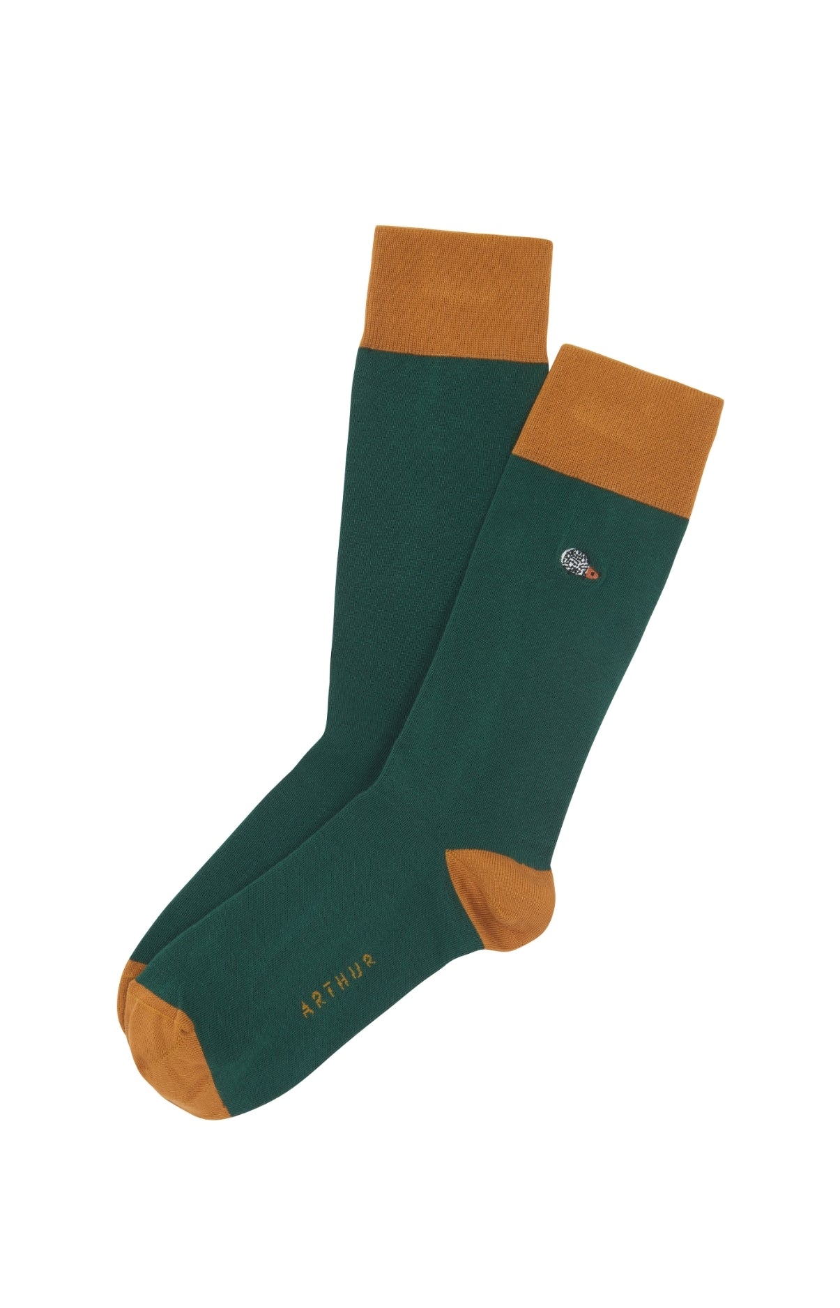 Chaussettes Homme brodées Hérisson Vert 1