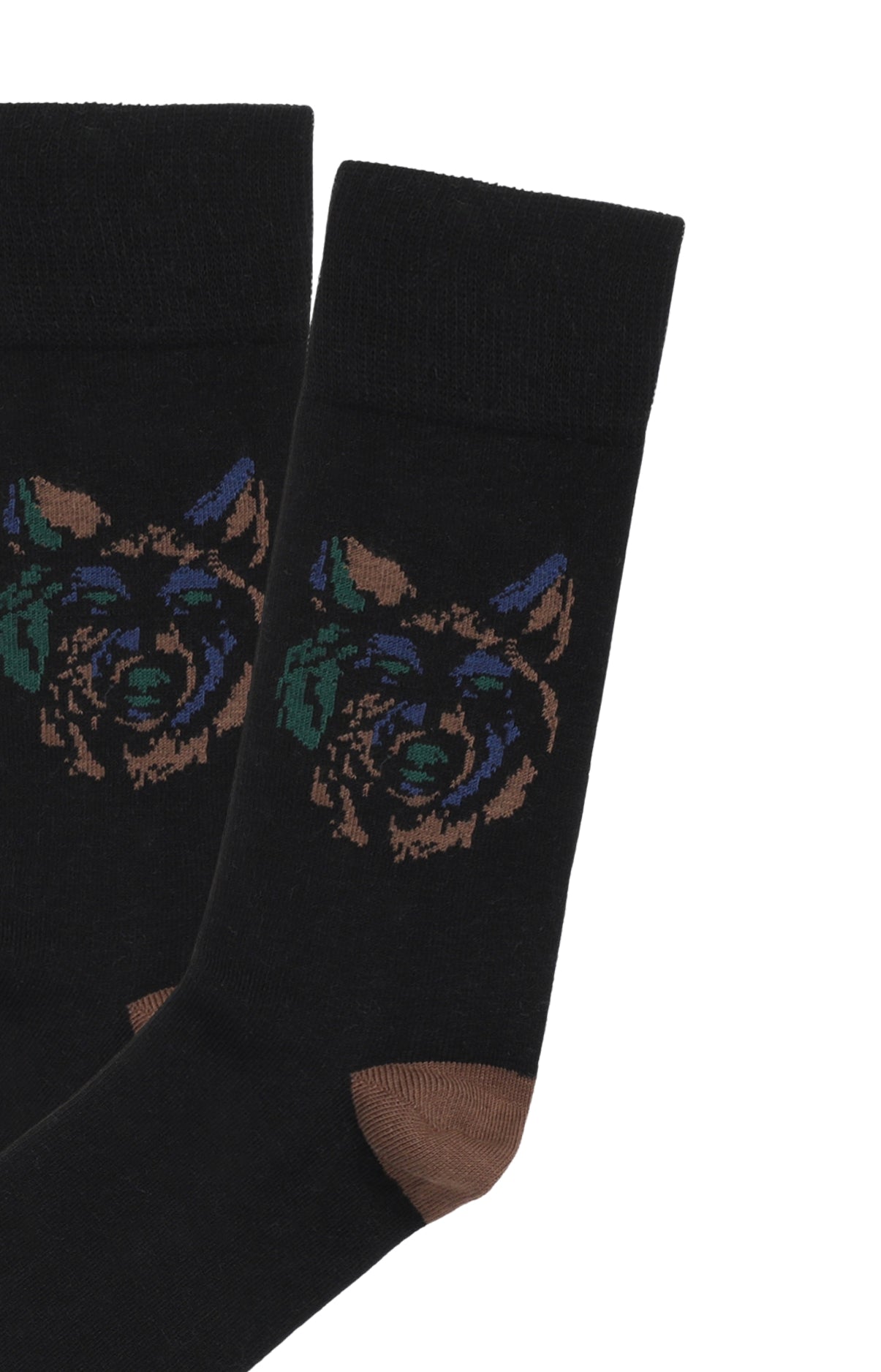 Chaussettes homme noir tête de loup 2