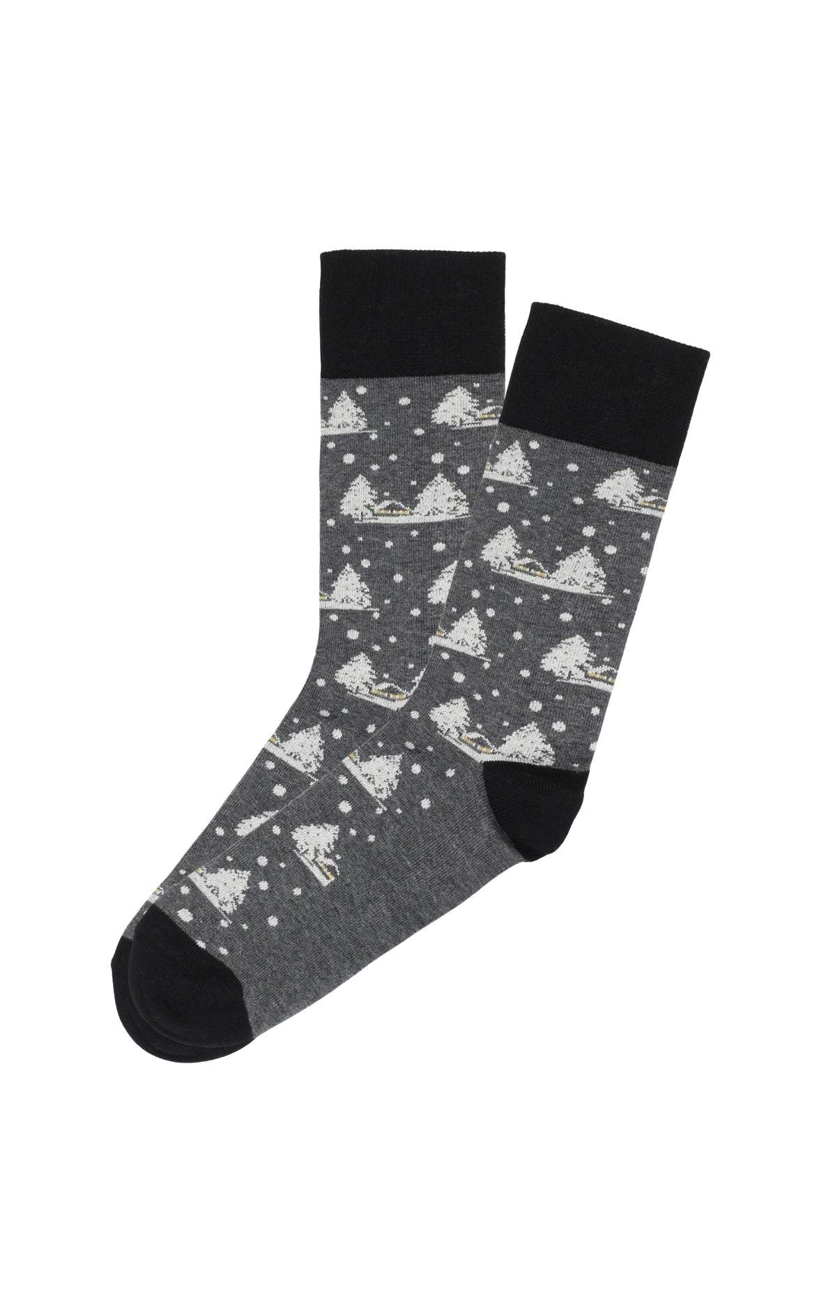 Chaussettes homme gris montagne neige noël 1