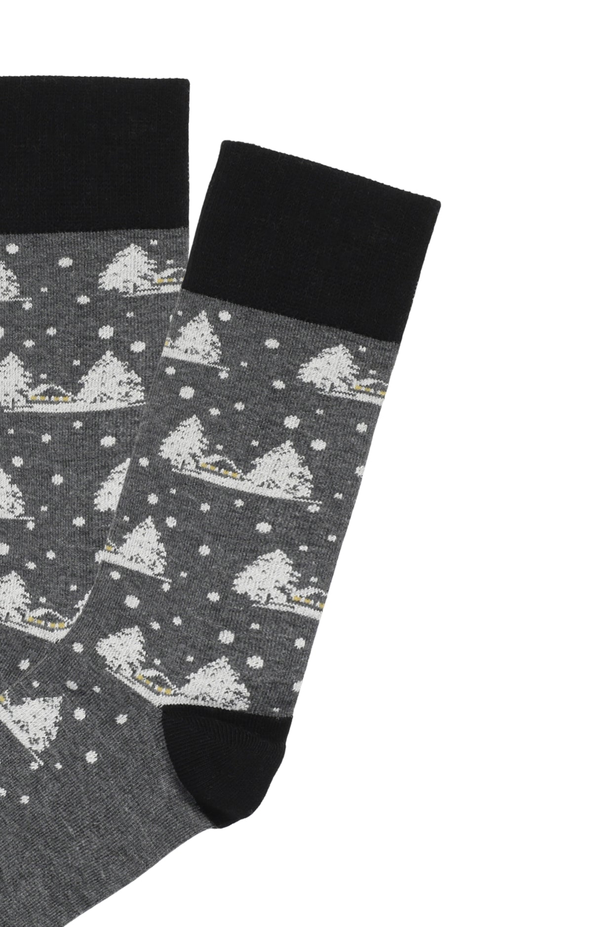 Chaussettes homme gris montagne neige noël 2