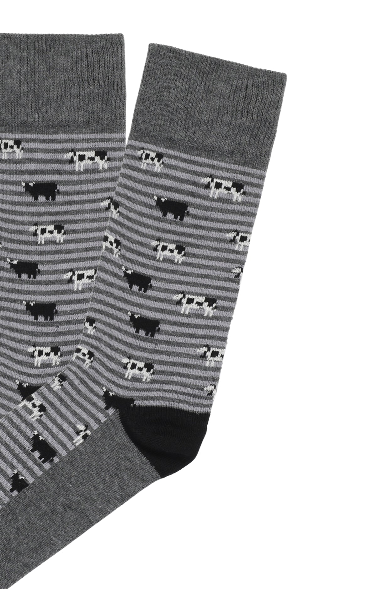 Chaussettes homme rayé gris vache campagne 2