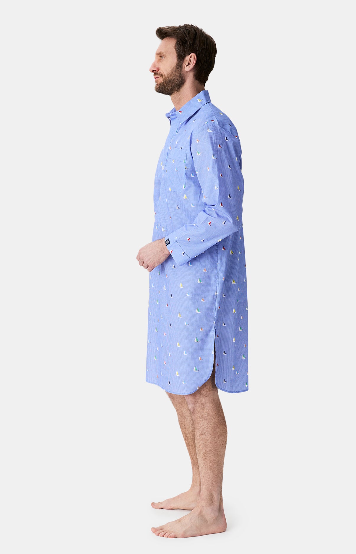 Chemise de nuit homme voilier bleu 5