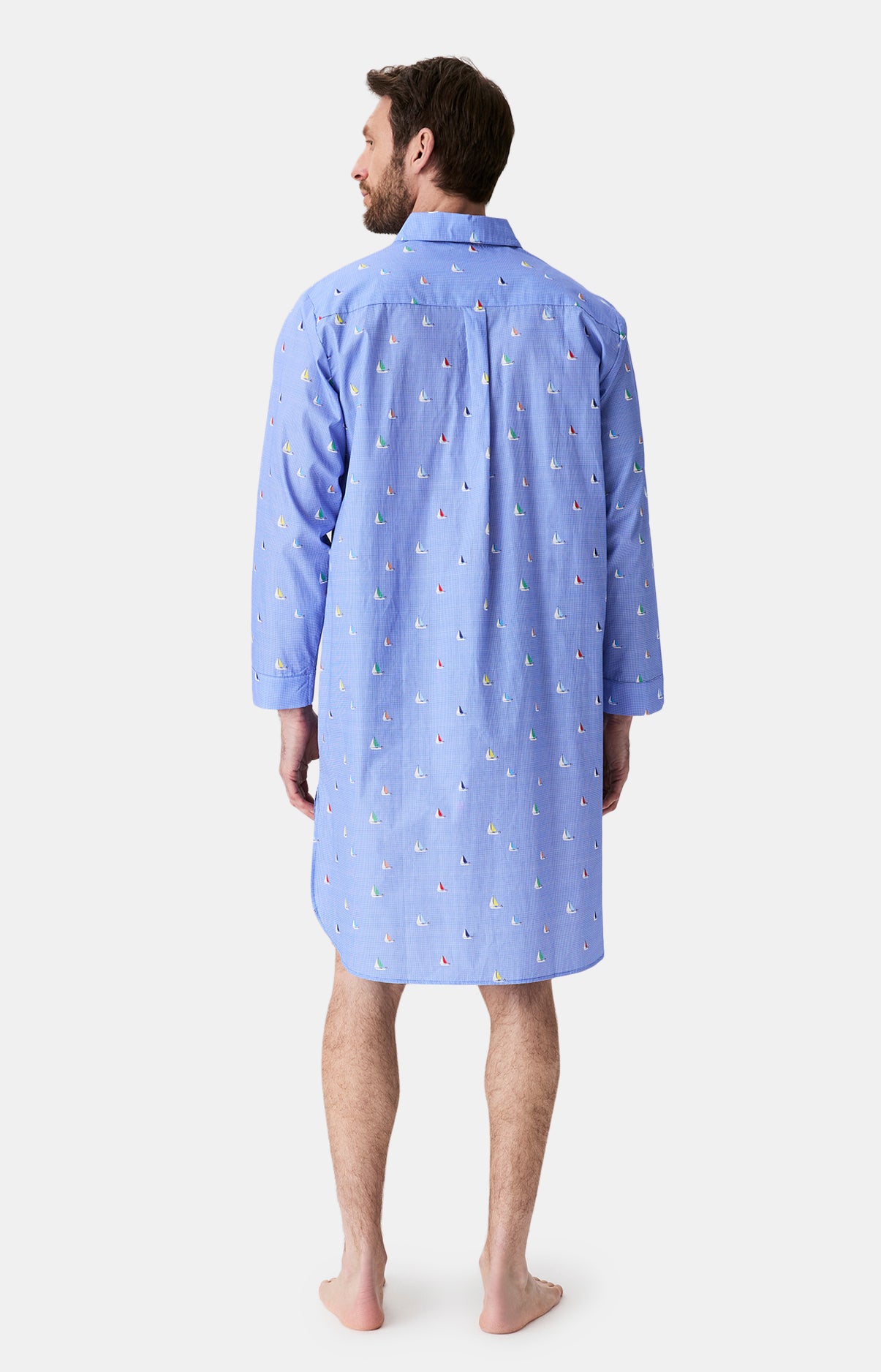 Chemise de nuit homme voilier bleu 6