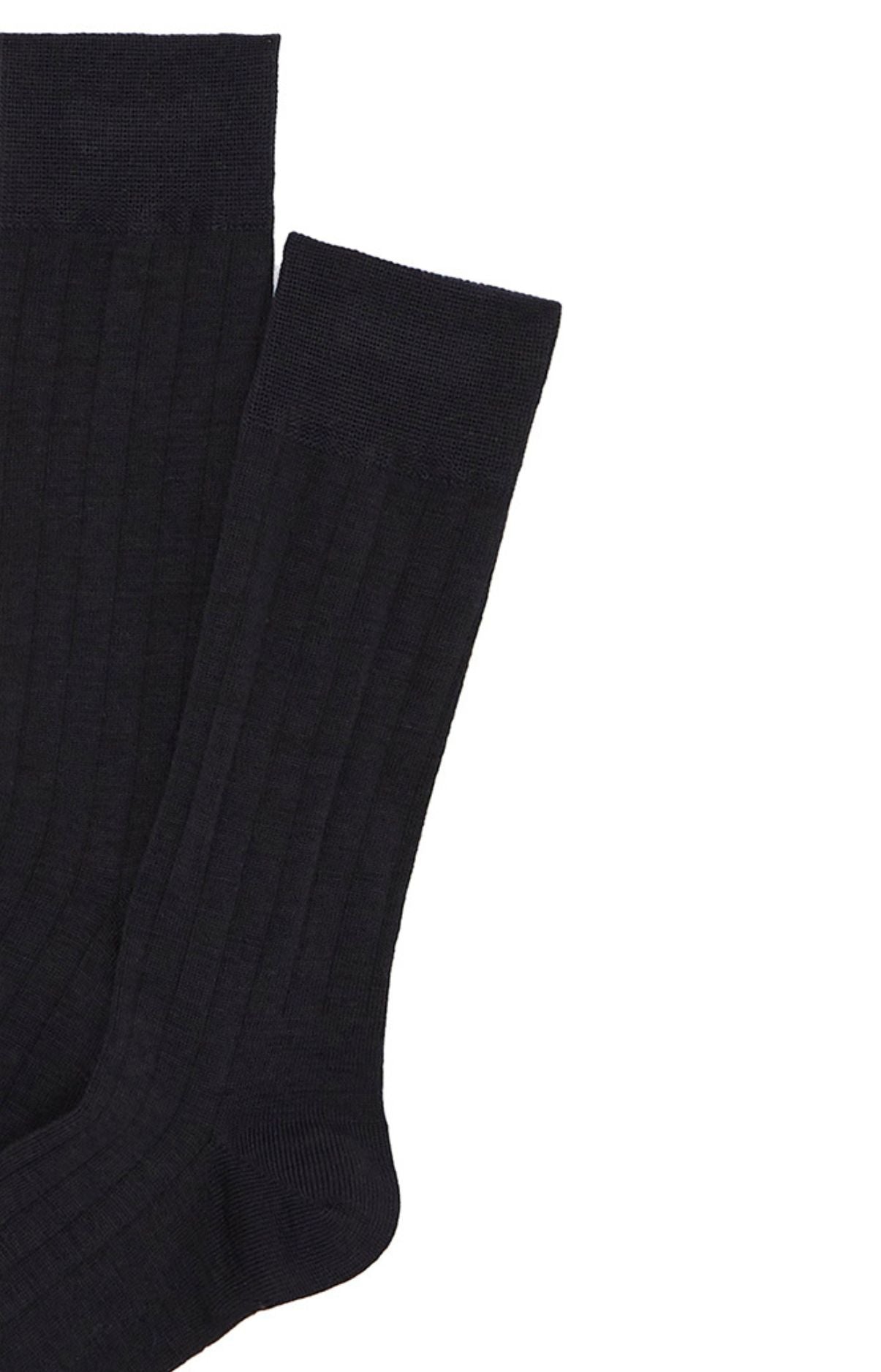 Chaussettes Homme Laine et Coton Marine 17