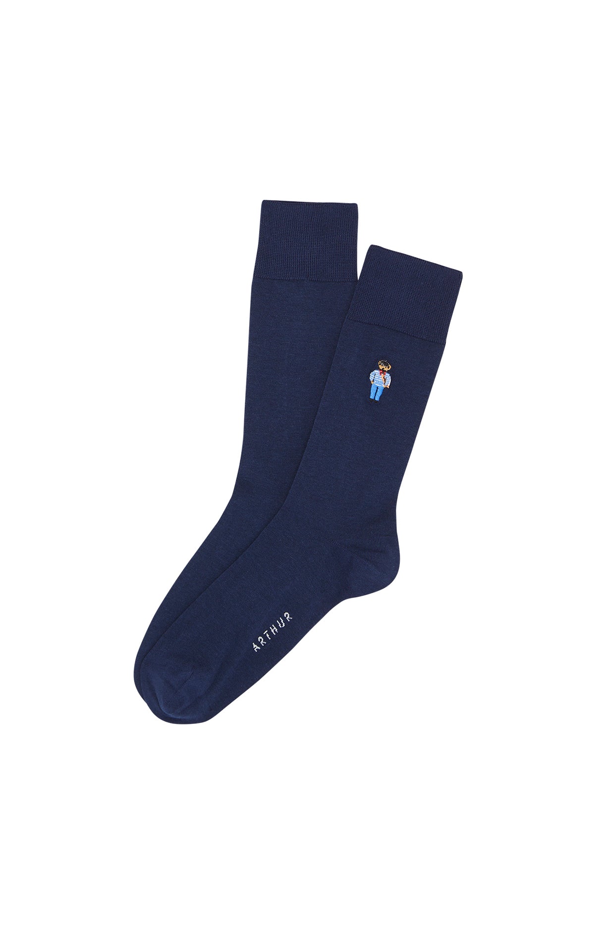 Chaussettes Homme brodées Teddy In Paris Marine 1