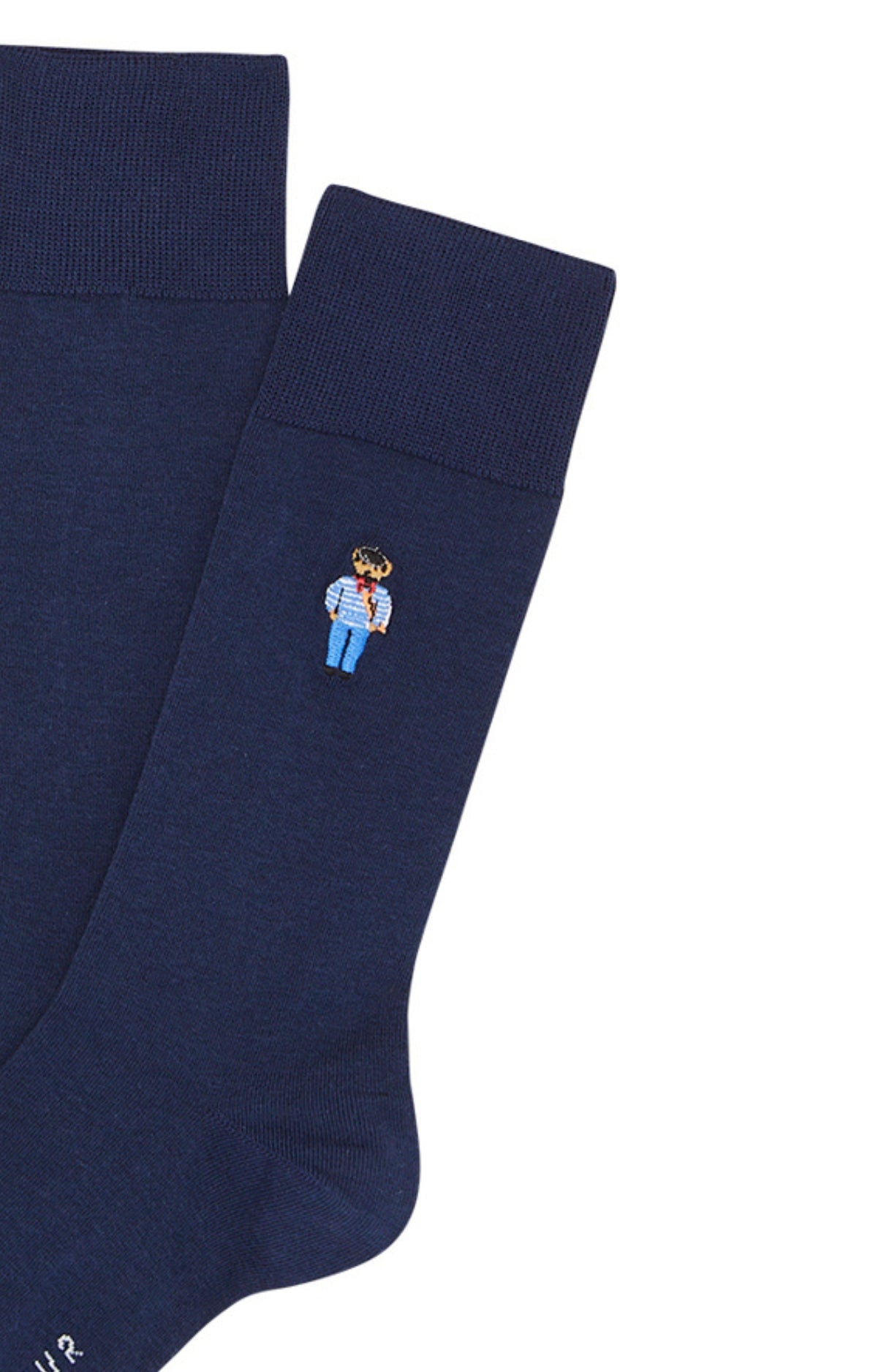 Chaussettes Homme brodées Teddy In Paris Marine 2