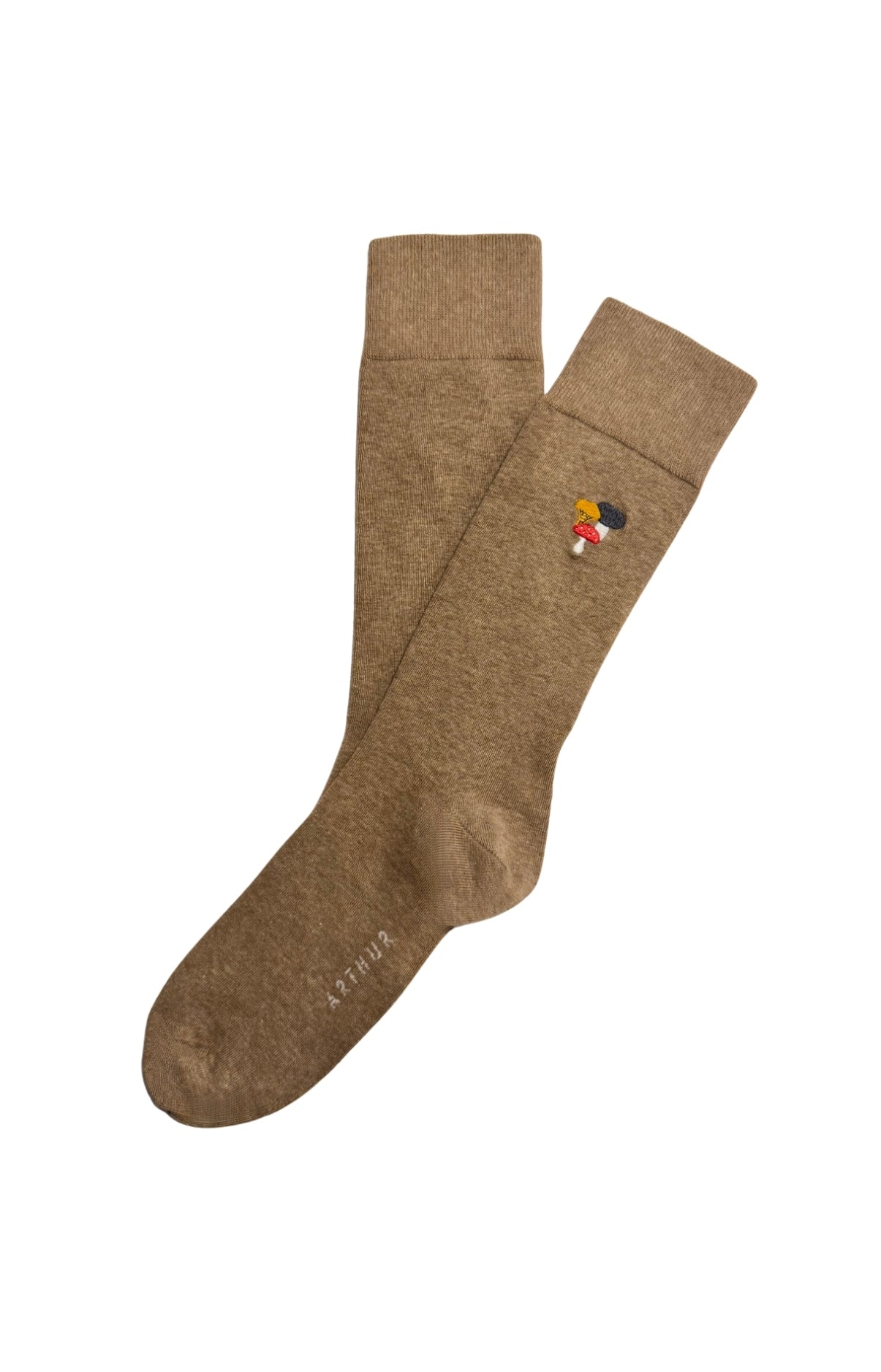 Chaussettes coton brodées champignon homme 1