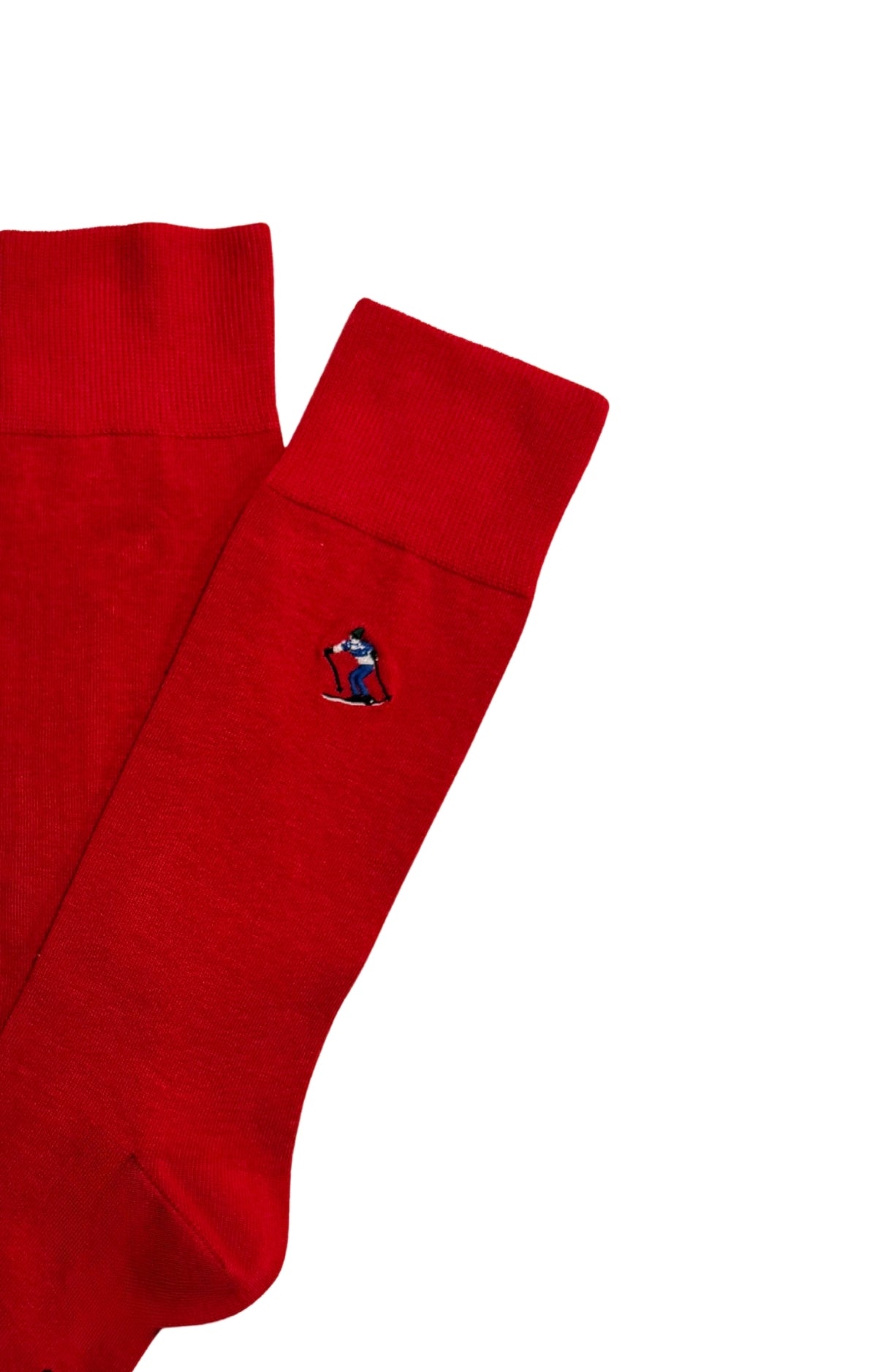 Chaussettes coton brodées ski homme 2