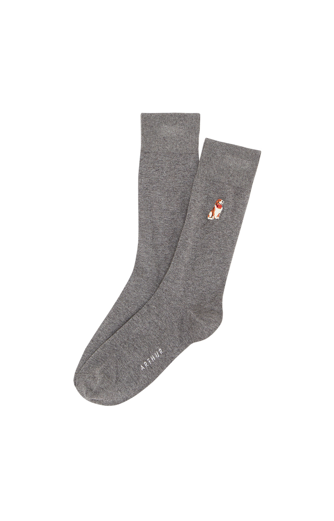 Chaussettes Homme brodées WOUF Gris 1
