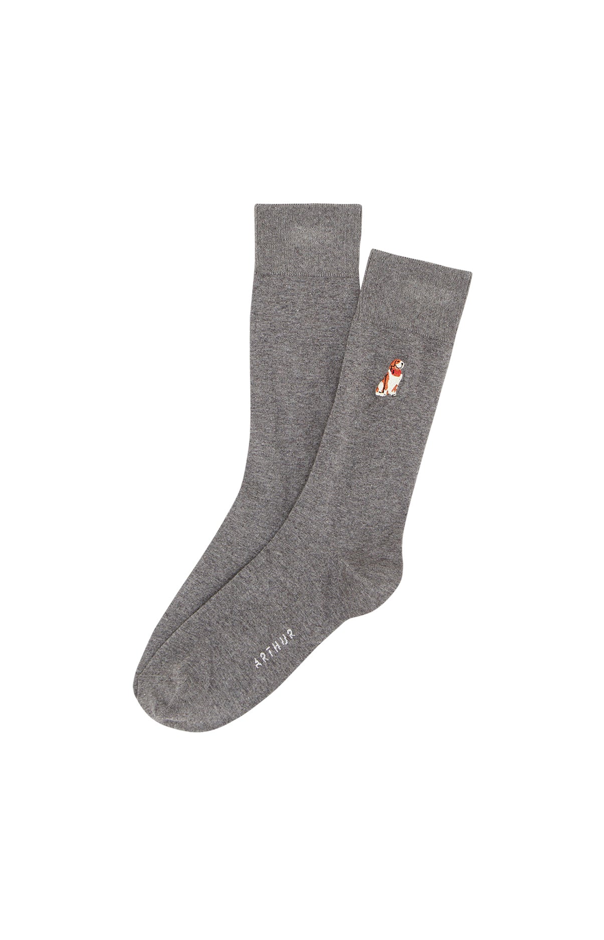 Chaussettes Homme brodées WOUF Gris 1