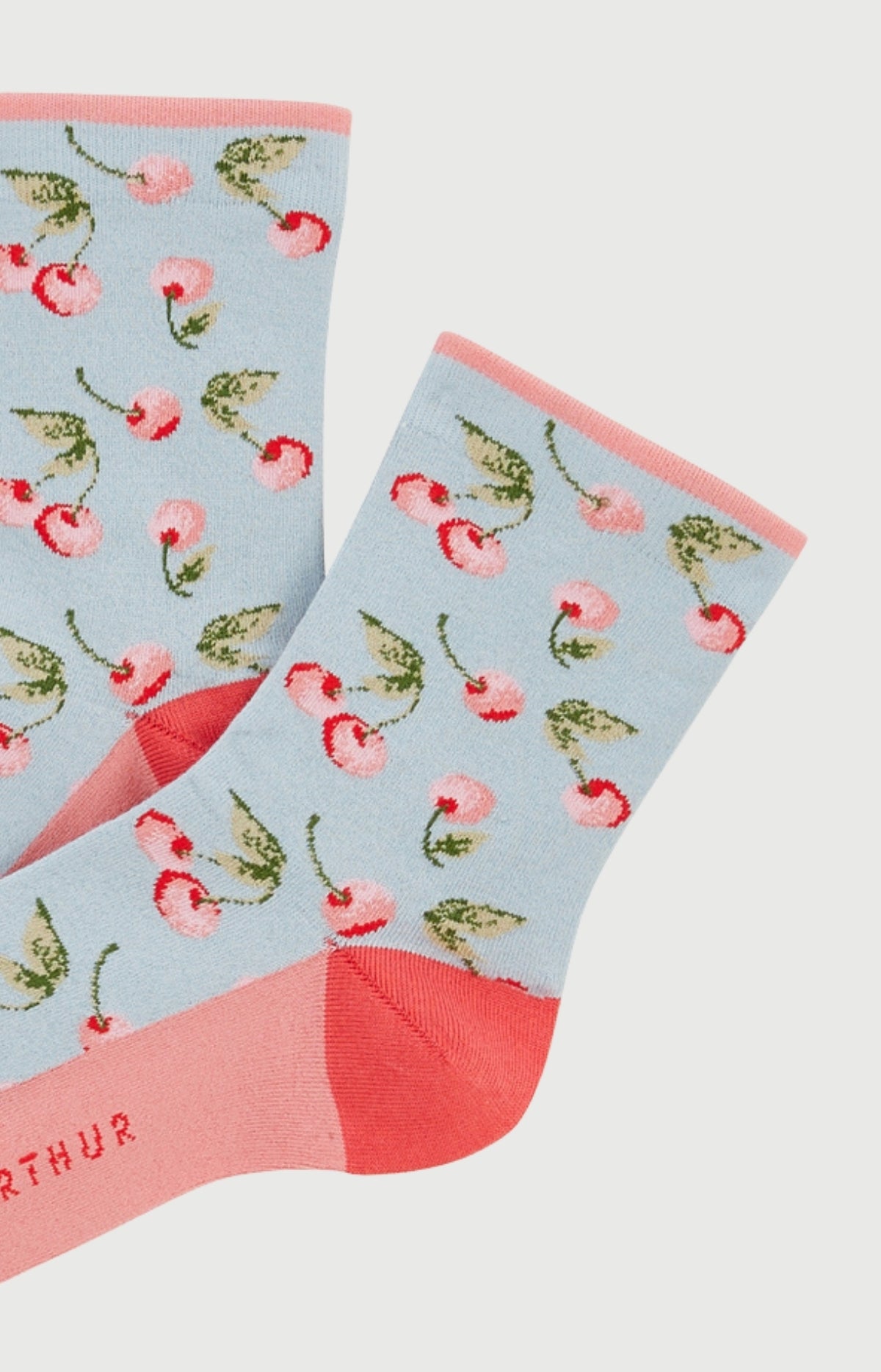 Chaussettes Femme Cherry Imprimé cerises roses et vertes 2