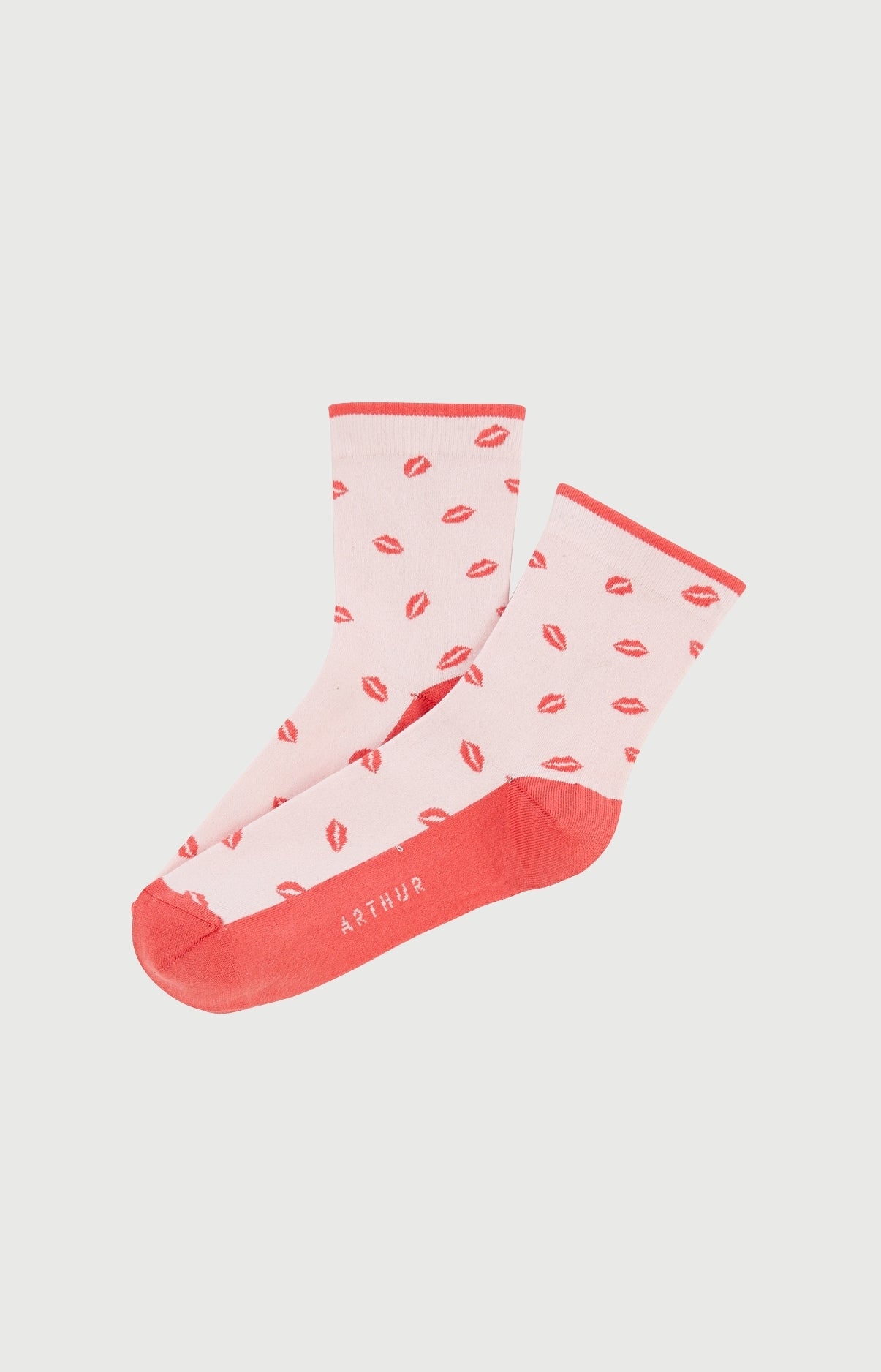 Chaussettes Femme Kiss Imprimé bisous rouge à lèvre 1