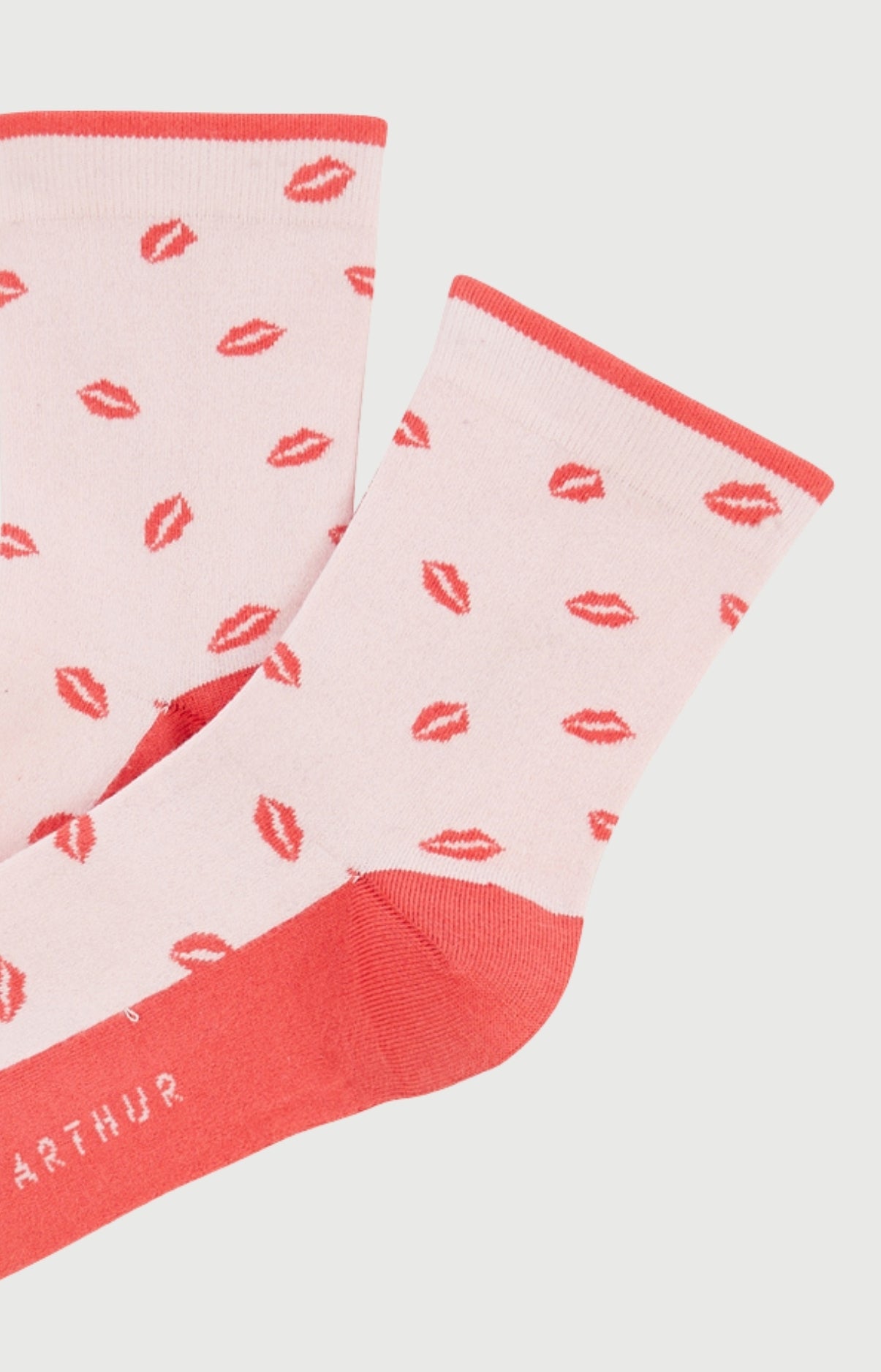 Chaussettes Femme Kiss Imprimé bisous rouge à lèvre 2