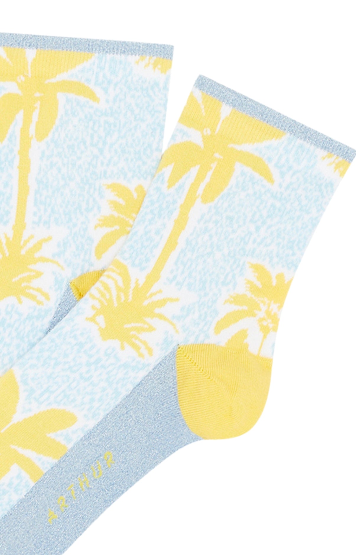 Chaussettes Femme Palmier Bleu et Jaune 6