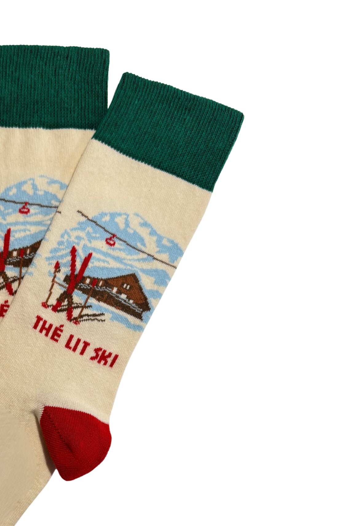 Chaussettes homme montagne ski beige 2