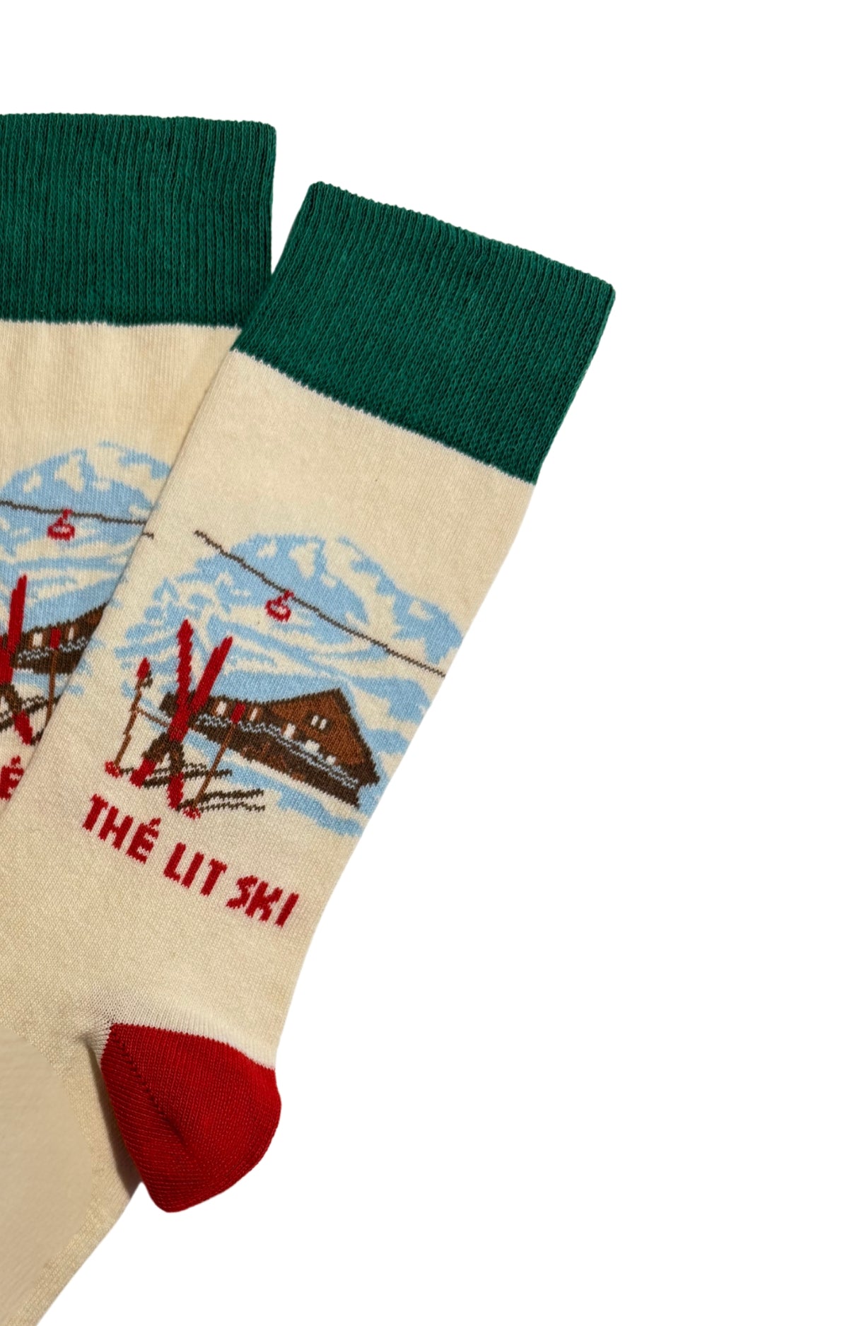 Chaussettes homme montagne ski beige 2