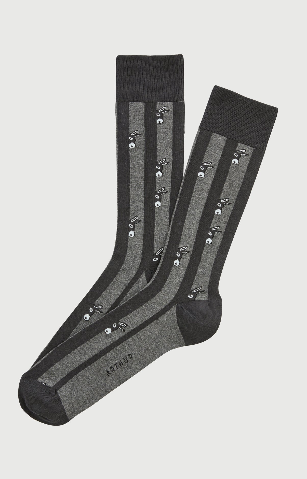 Chaussettes coton âne gris homme 1
