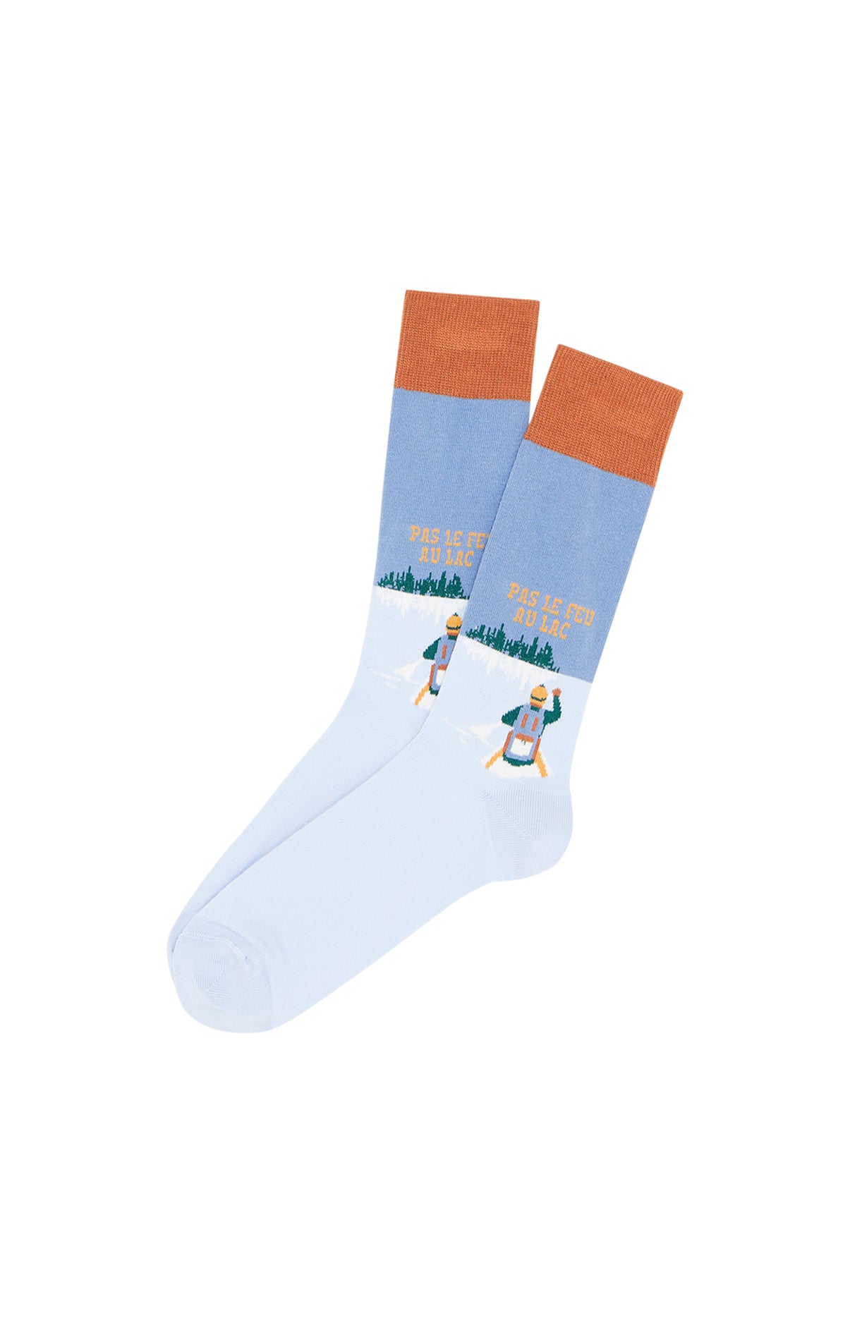 Chaussettes Homme Pas le feu au lac Bleu 1