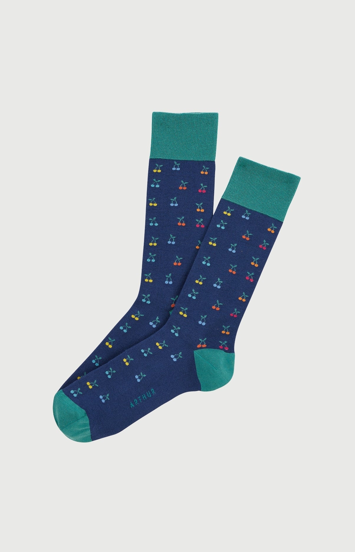 Chaussettes Homme Cerise Marine Imprimé cerises multicolores 1