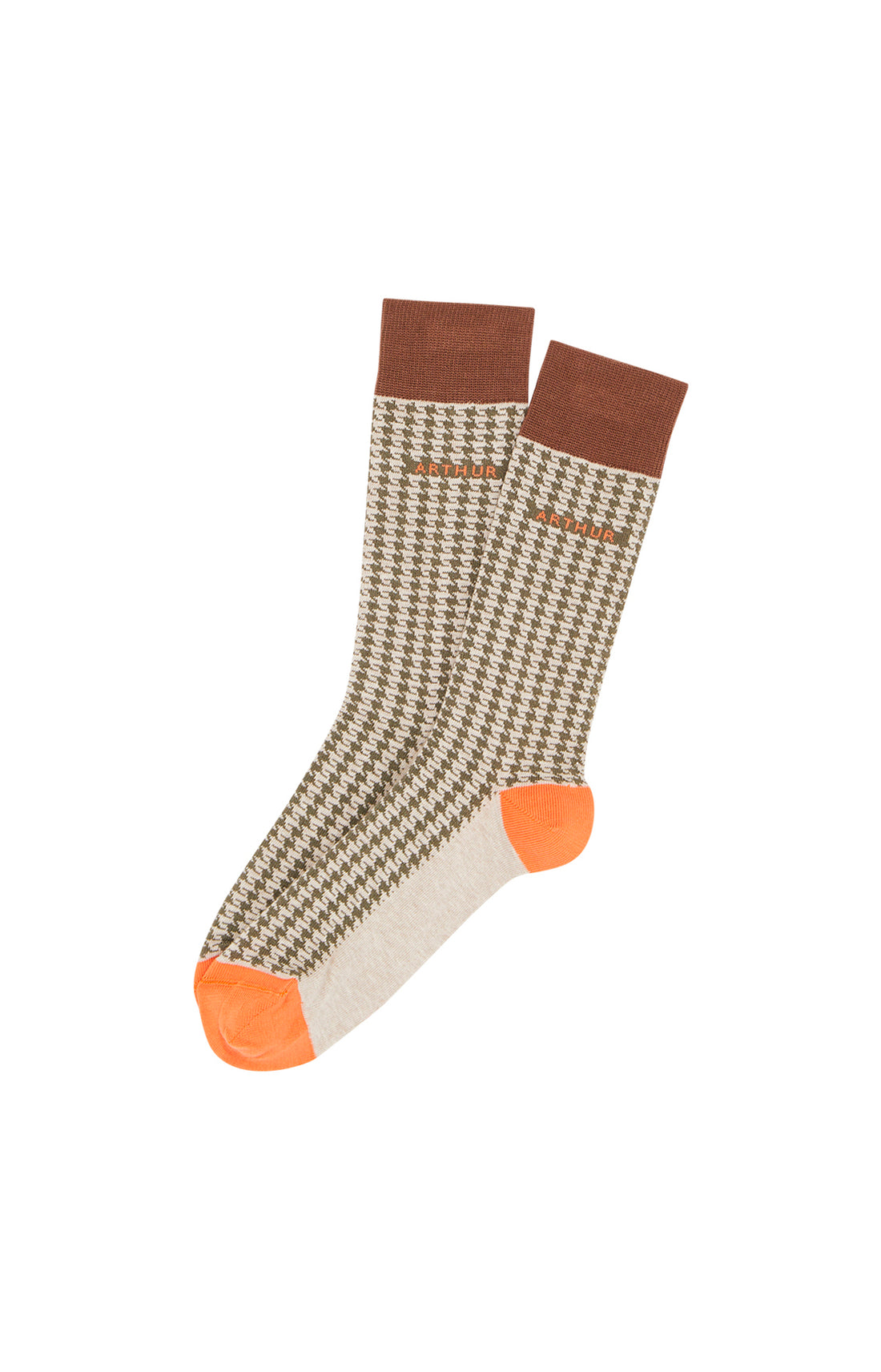 Chaussettes Homme Pied de poule Beige et Marron 5