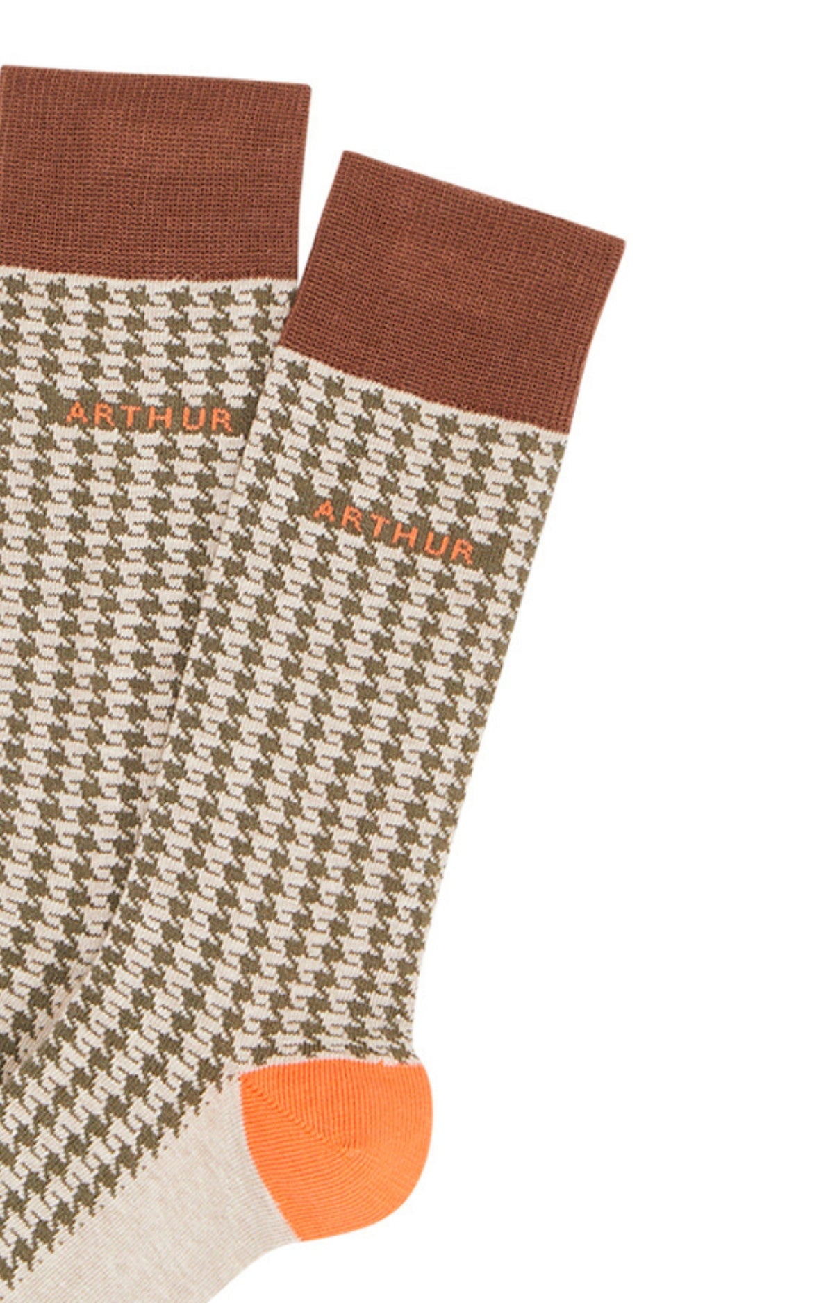 Chaussettes Homme Pied de poule Beige et Marron 6