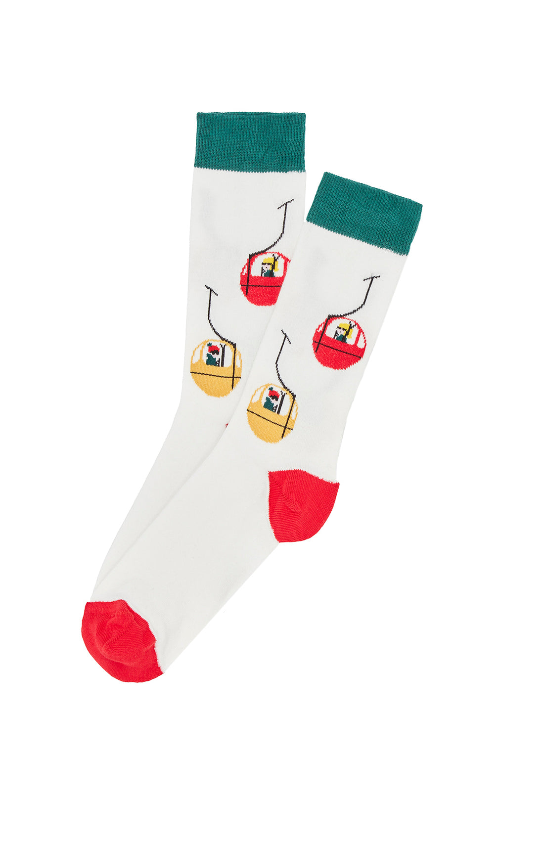 Chaussettes Homme Télécabine Blanc et Ivoire 3