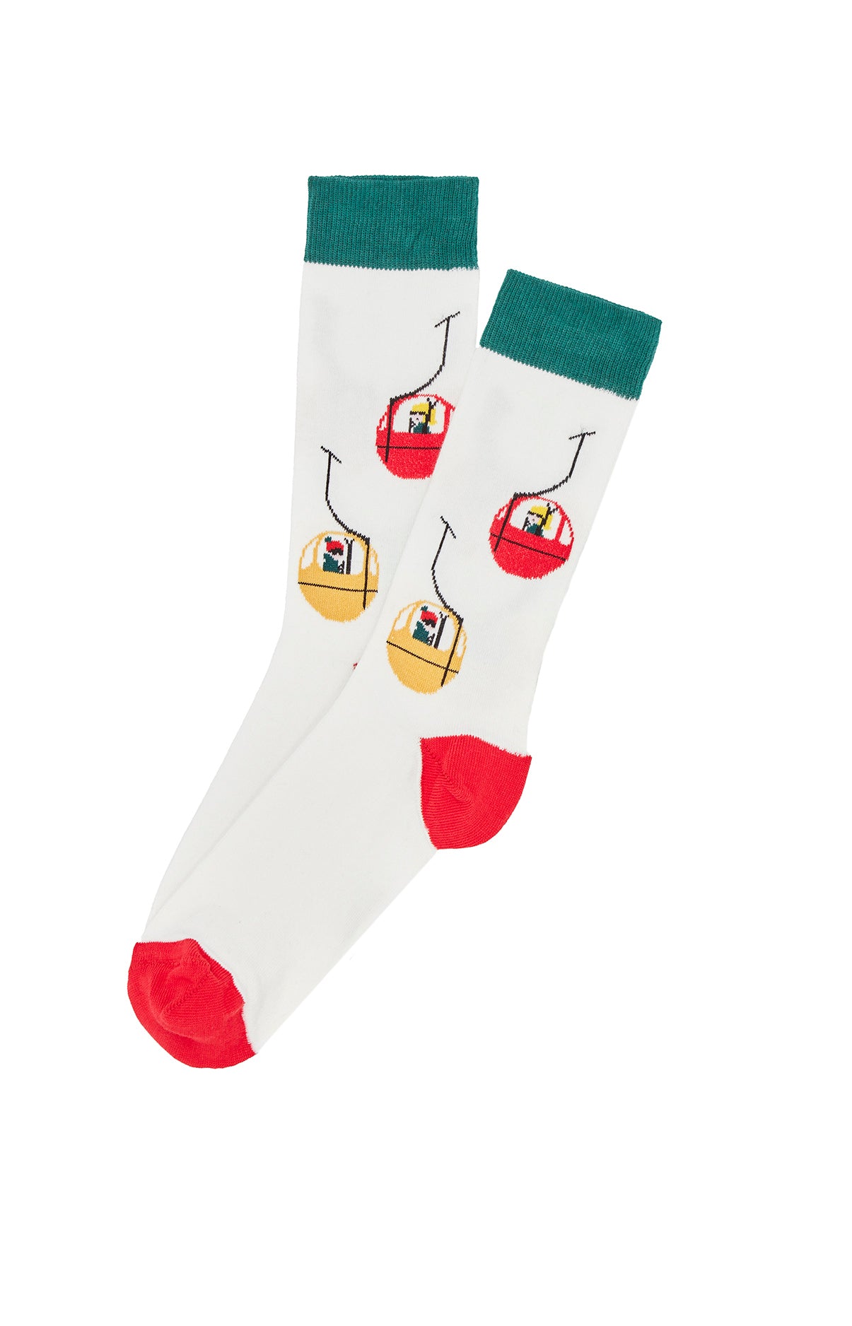Chaussettes Homme Télécabine Blanc et Ivoire 3