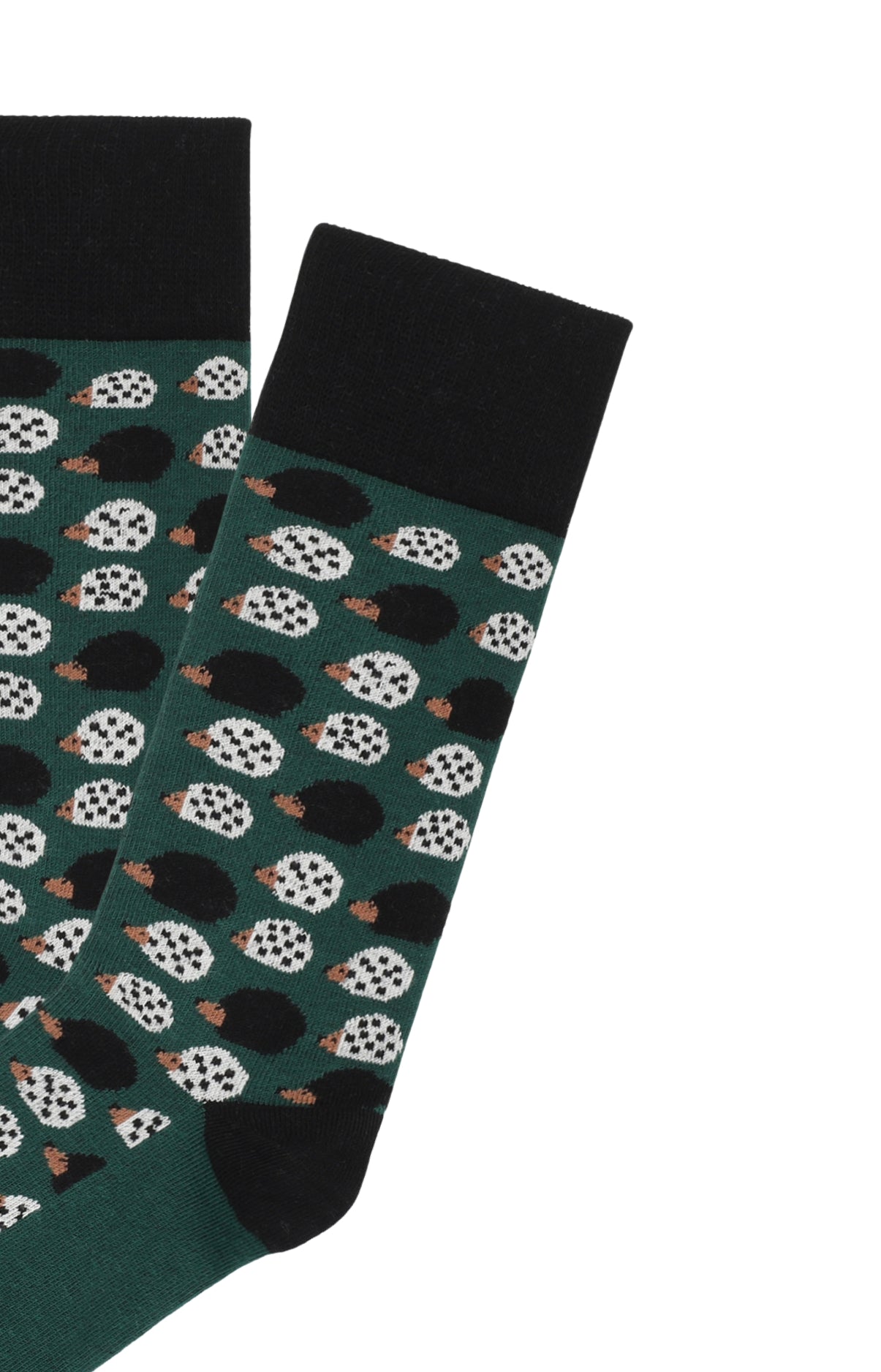 Chaussettes homme vert foncé hérissons 2