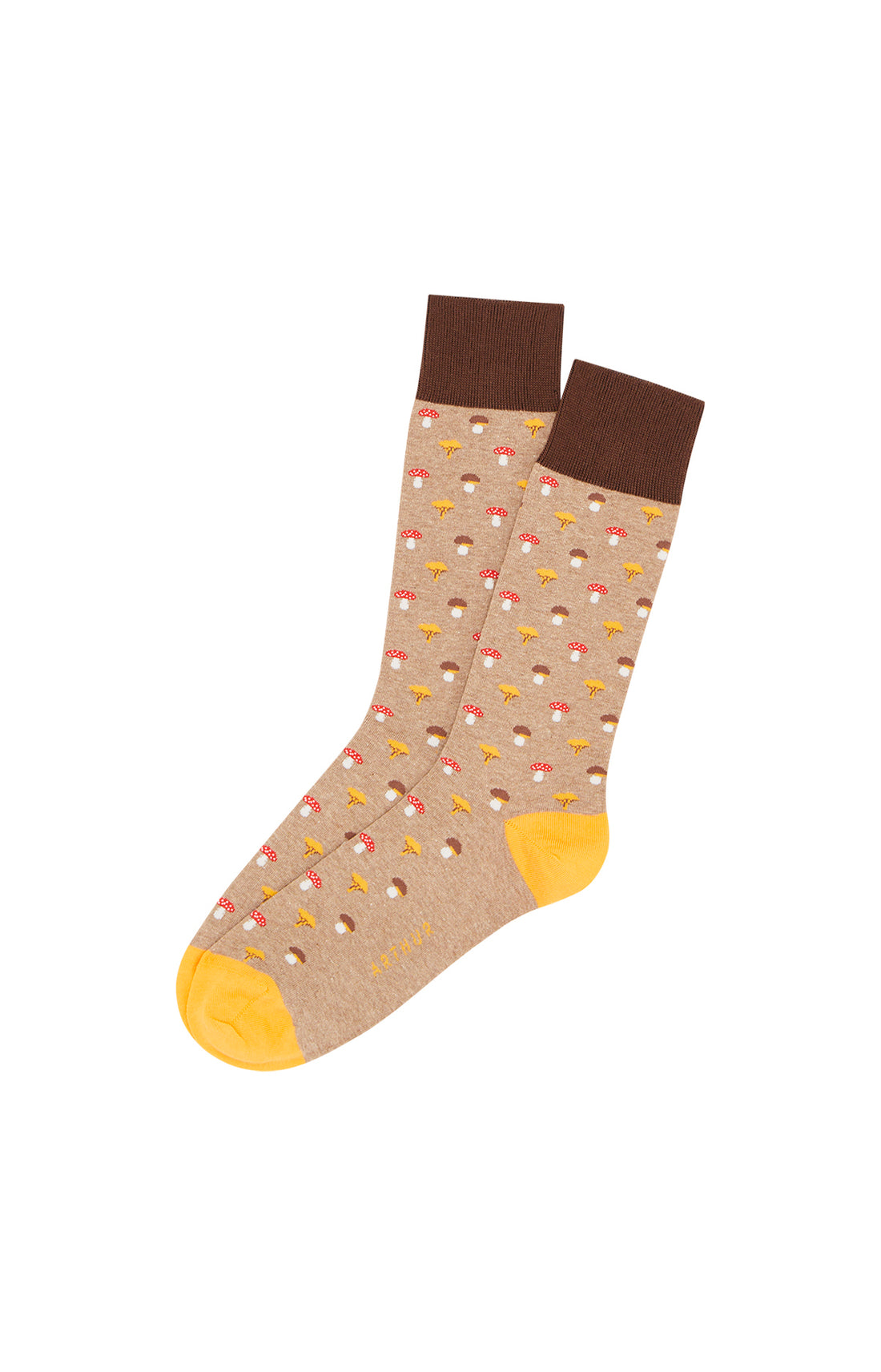 Chaussettes Homme Mushroom Beige et Marron 1