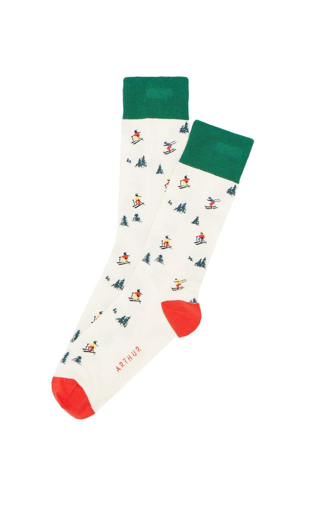 Chaussettes Homme Skieurs Blanc et Ivoire 5