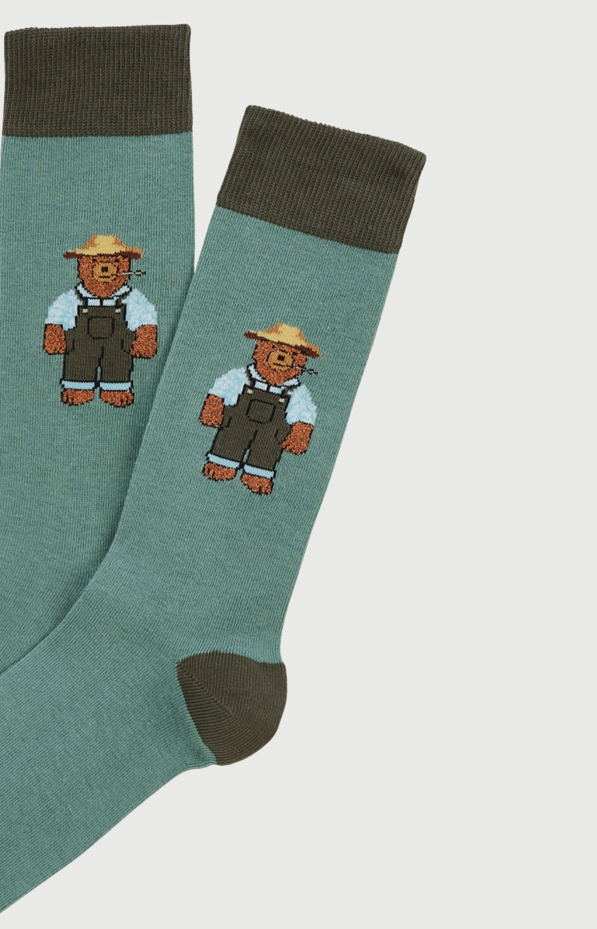 Chaussettes Homme Pré à rêver Kaki Imprimé broderie teddy campagne 2