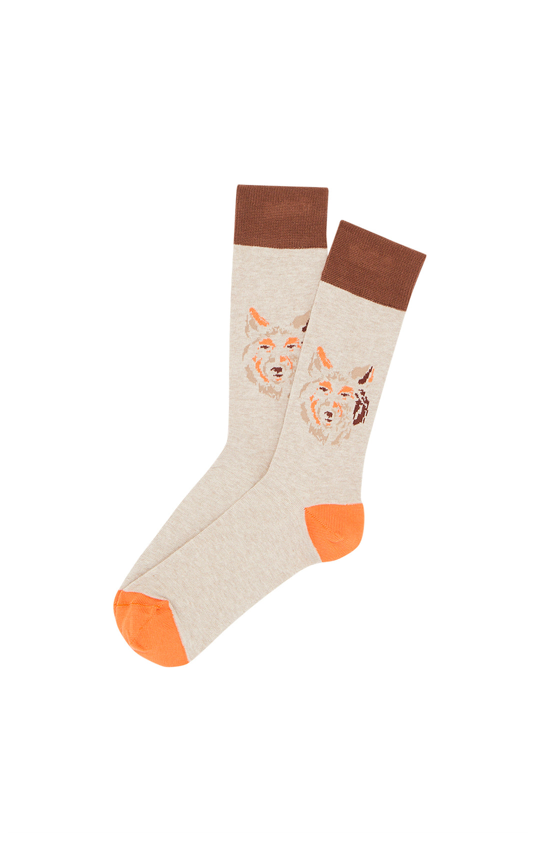 Chaussettes Homme Jeune loup Beige et Marron 1
