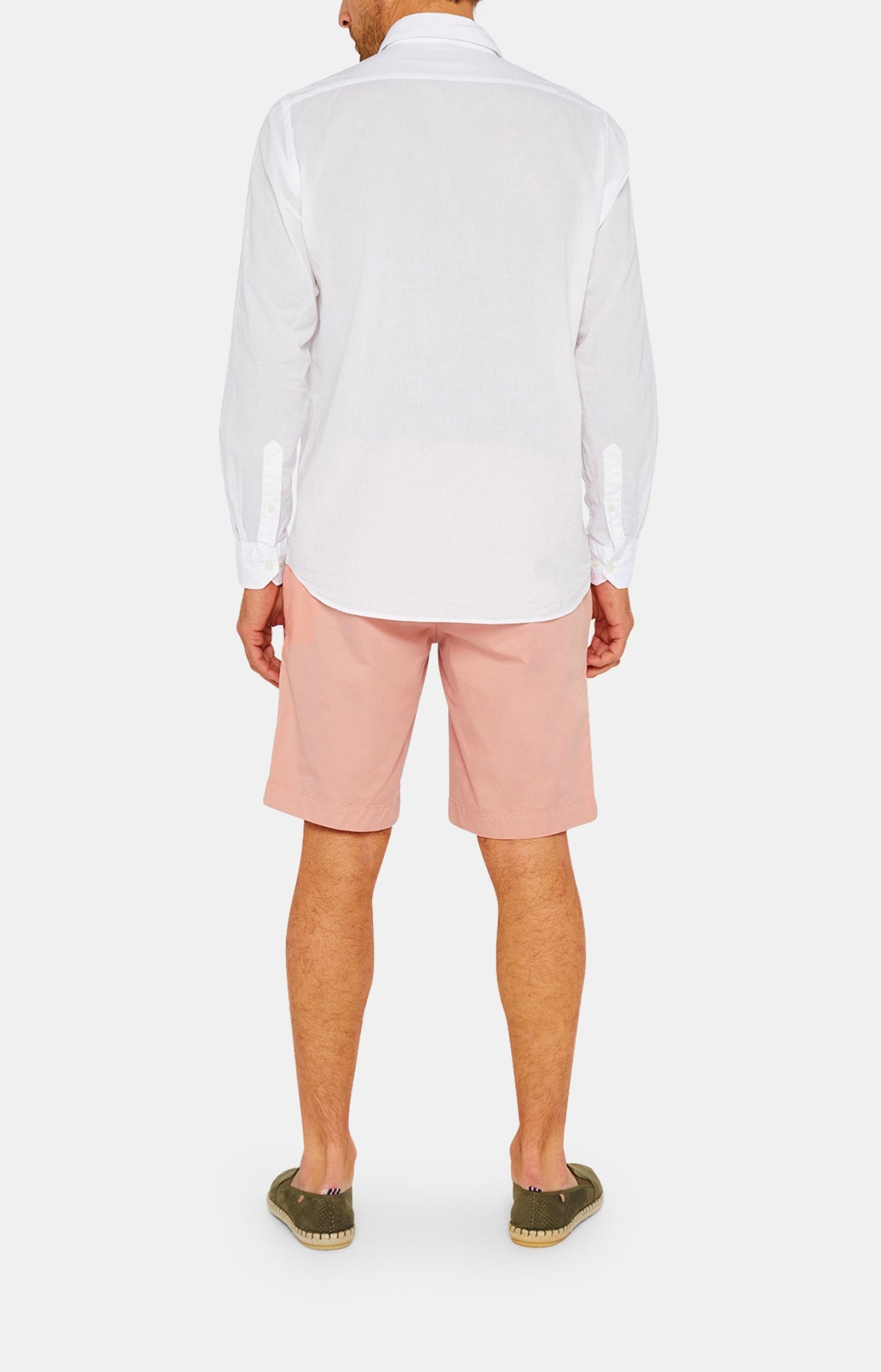 Chemise Homme manches longues Voile de coton Blanc et Ivoire 7