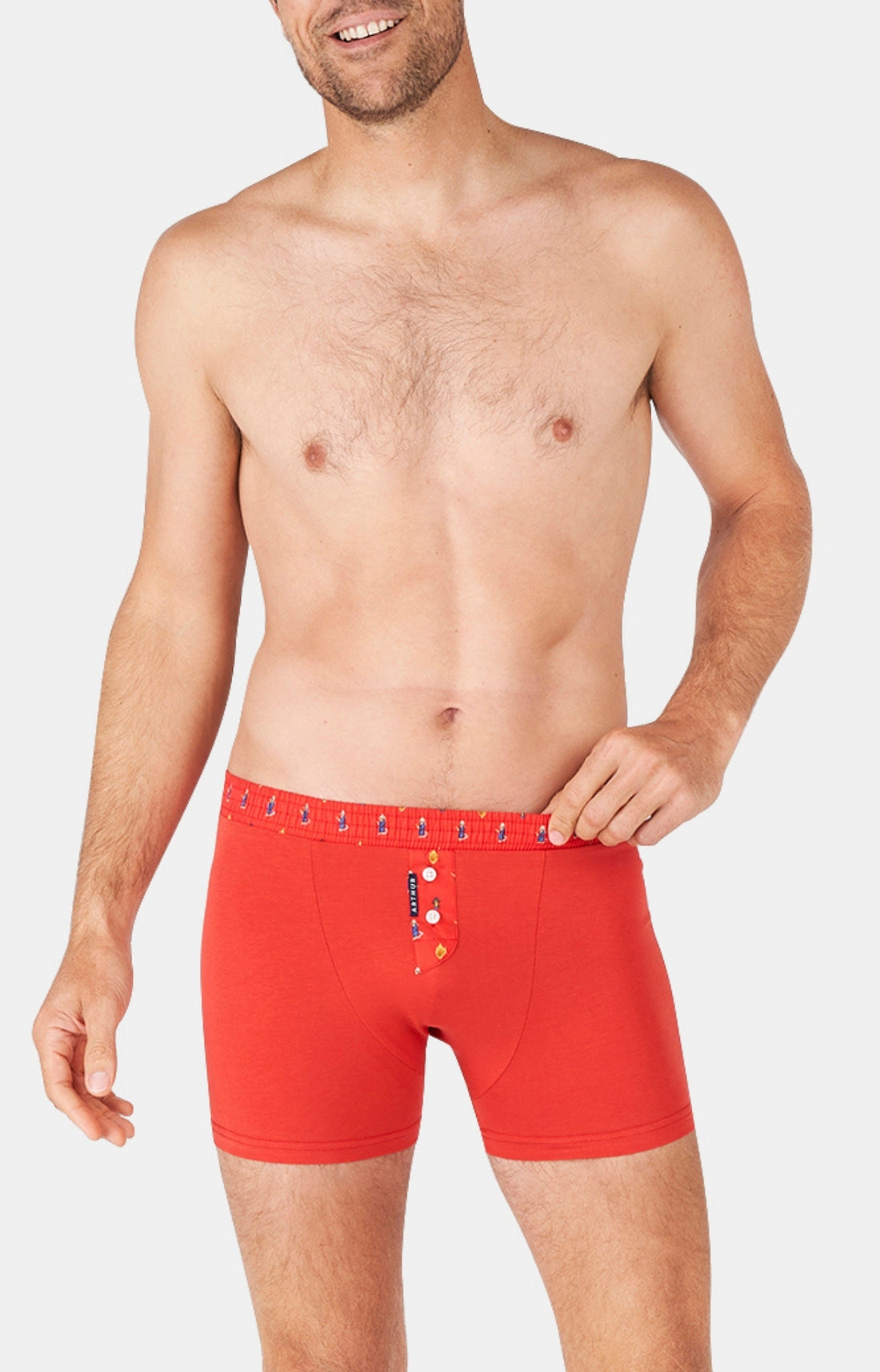 Boxer Homme club Coton Rouge 1