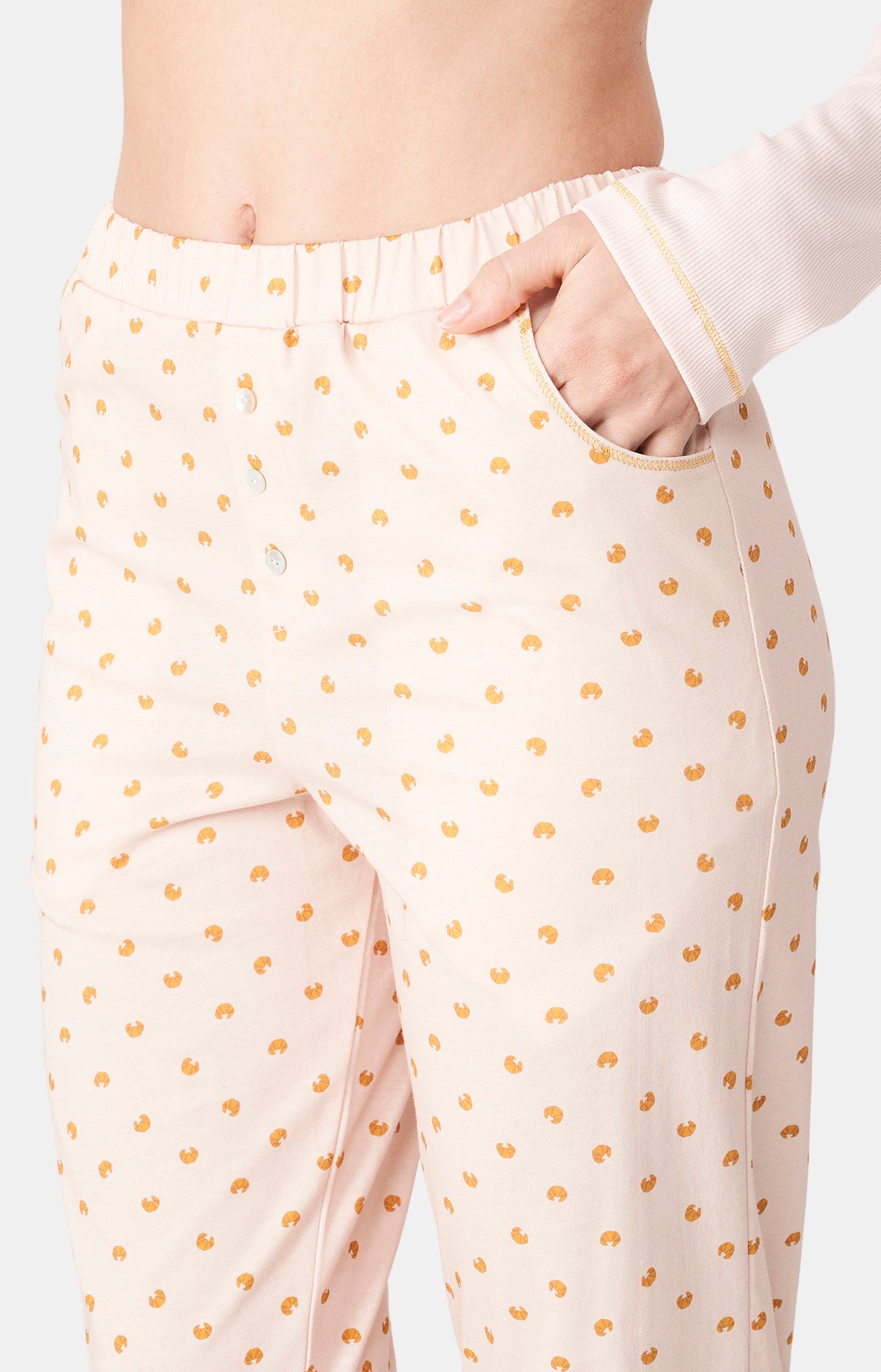Pyjama long Femme Petit Croissant Rose 6