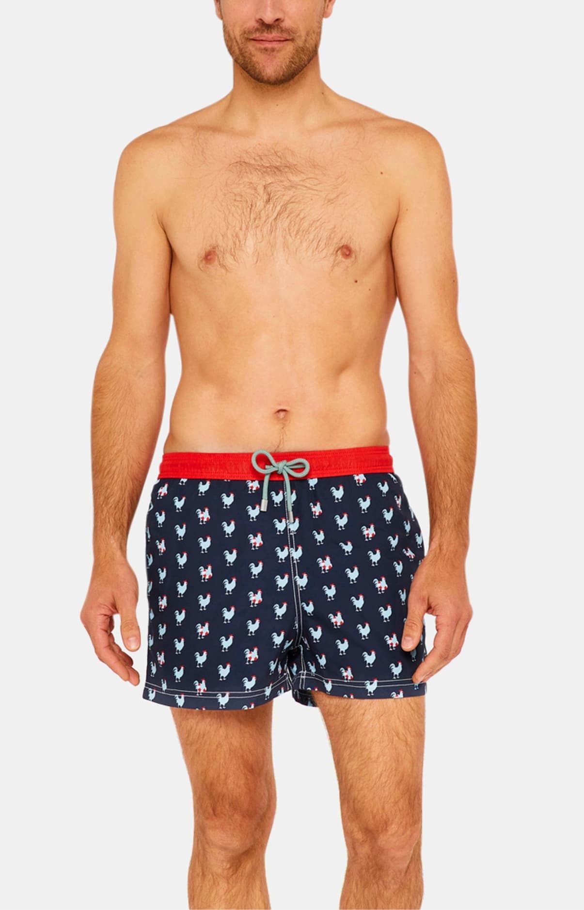 Short de bain Homme motif coq Marine 1