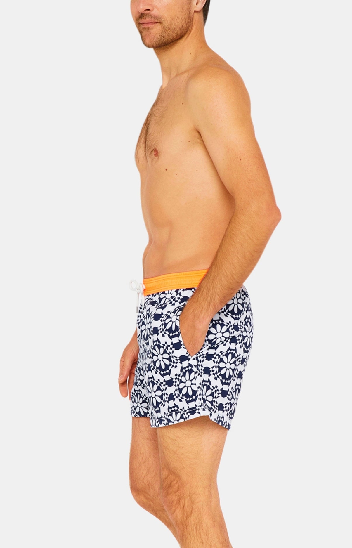 Short de bain Homme Lisbonne Blanc et Ivoire 4