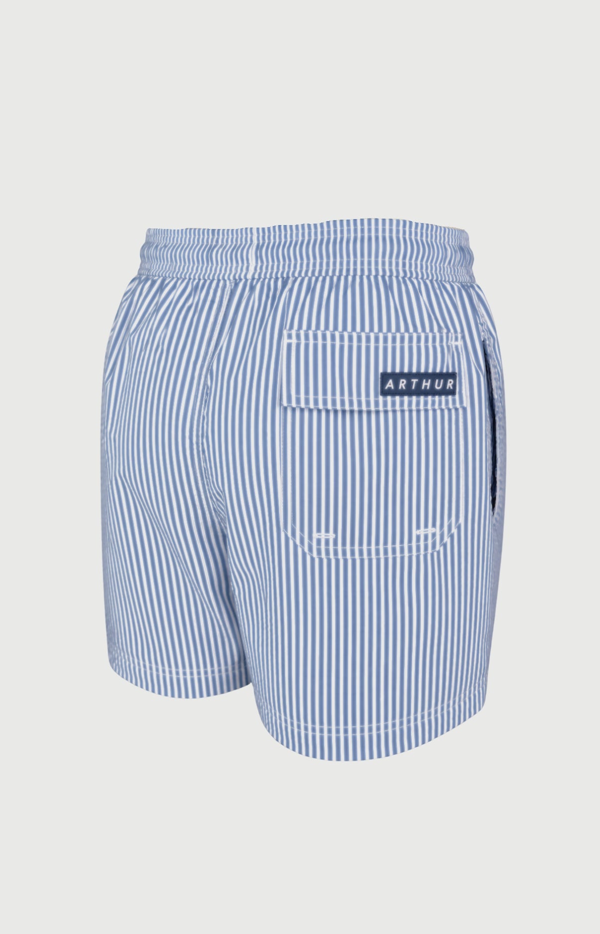 Short de bain homme Baptiste Imprimé rayures bleues et blanches 5