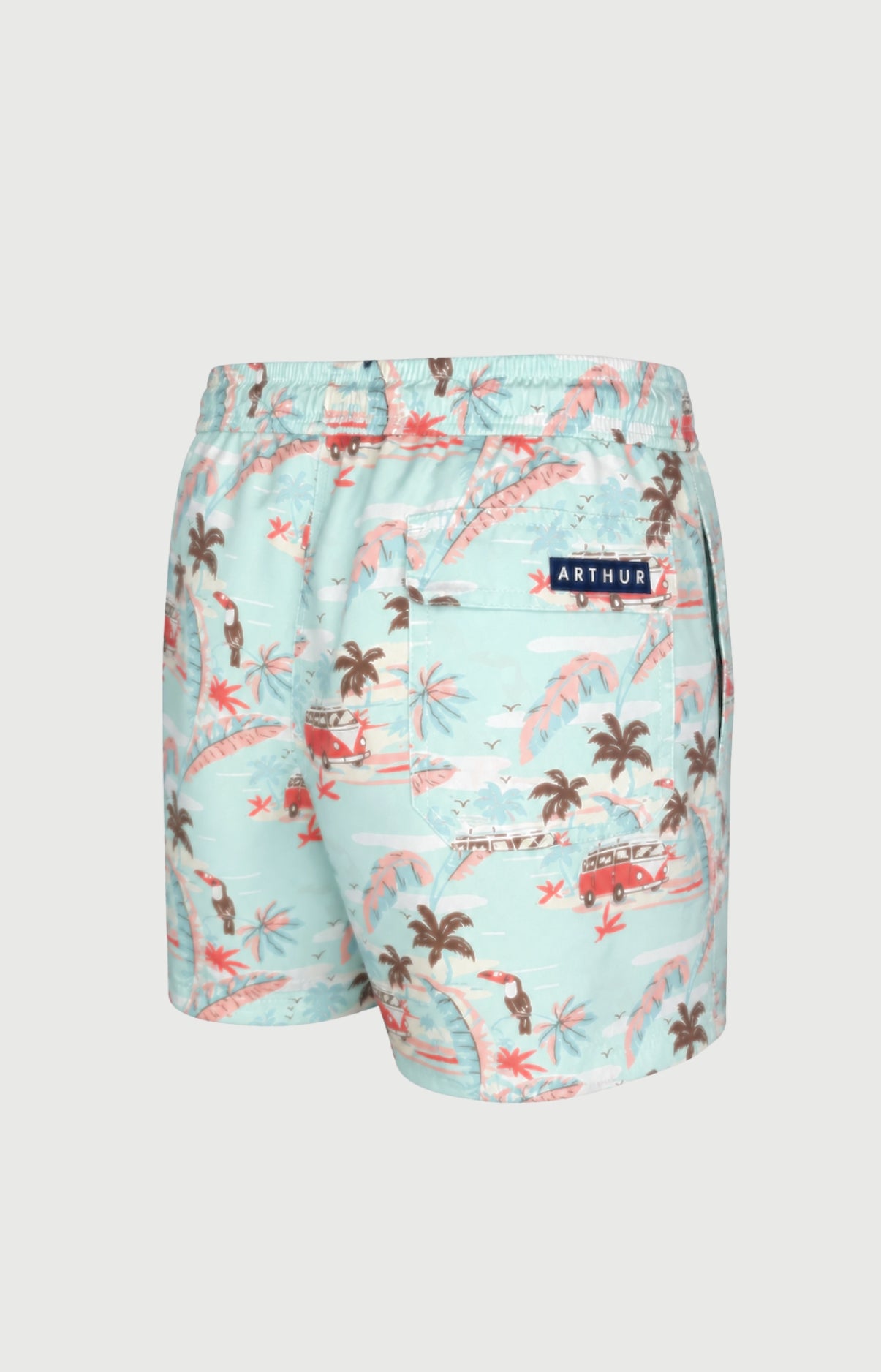 Short de bain homme Van Life Vert Imprimé vannes et palmiers multicolores 5