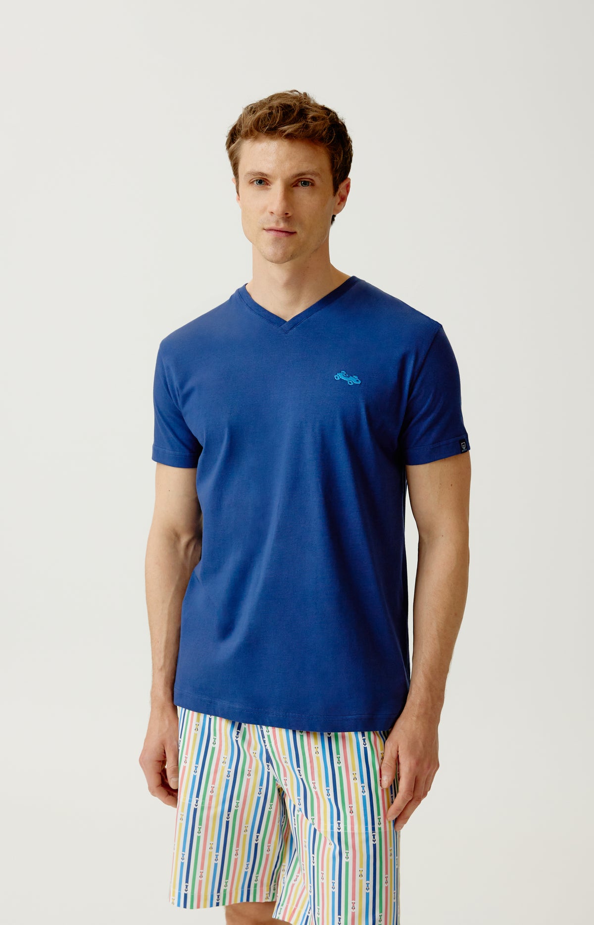 Pyjashort Homme marine et rayé 4