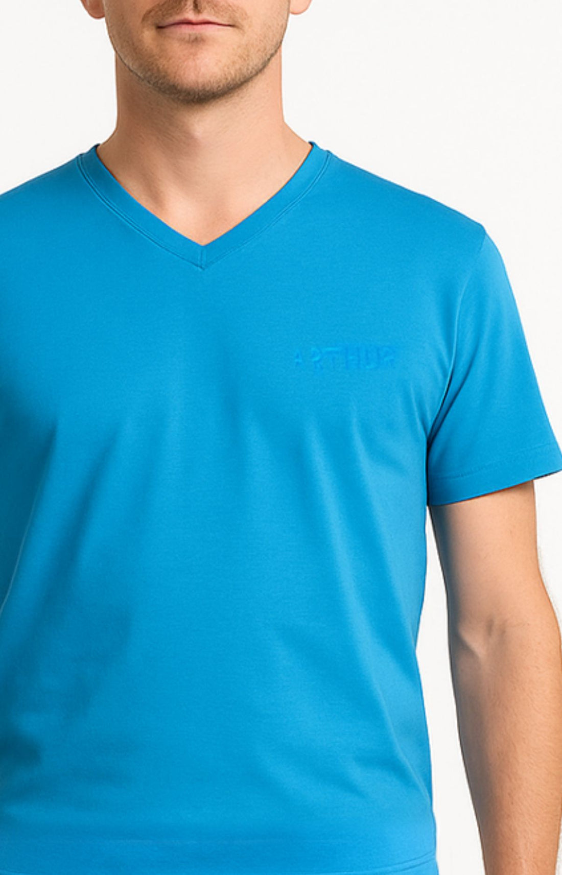 Pyjashort homme tee-shirt bleu et short rayures multicolore 2