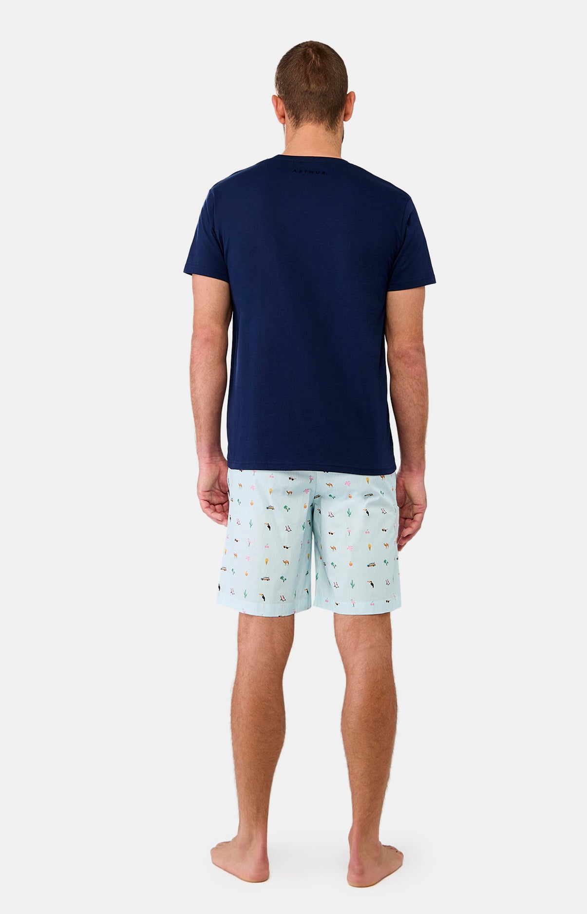 Pyjashort Homme Summer Rose et Bleu 6