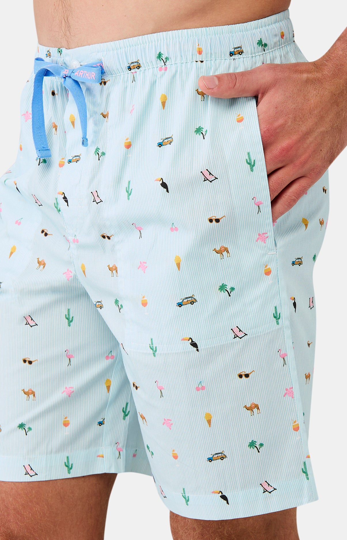 Pyjashort Homme Summer Rose et Bleu 5