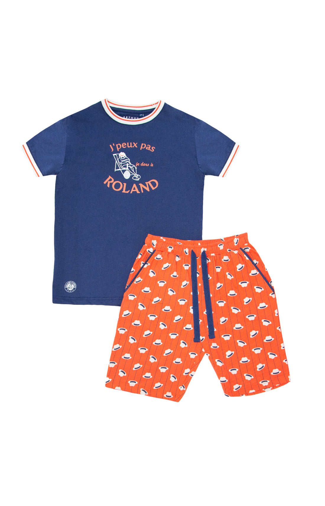 Pyjashort Enfant Roland Garros Beige et Marron 3