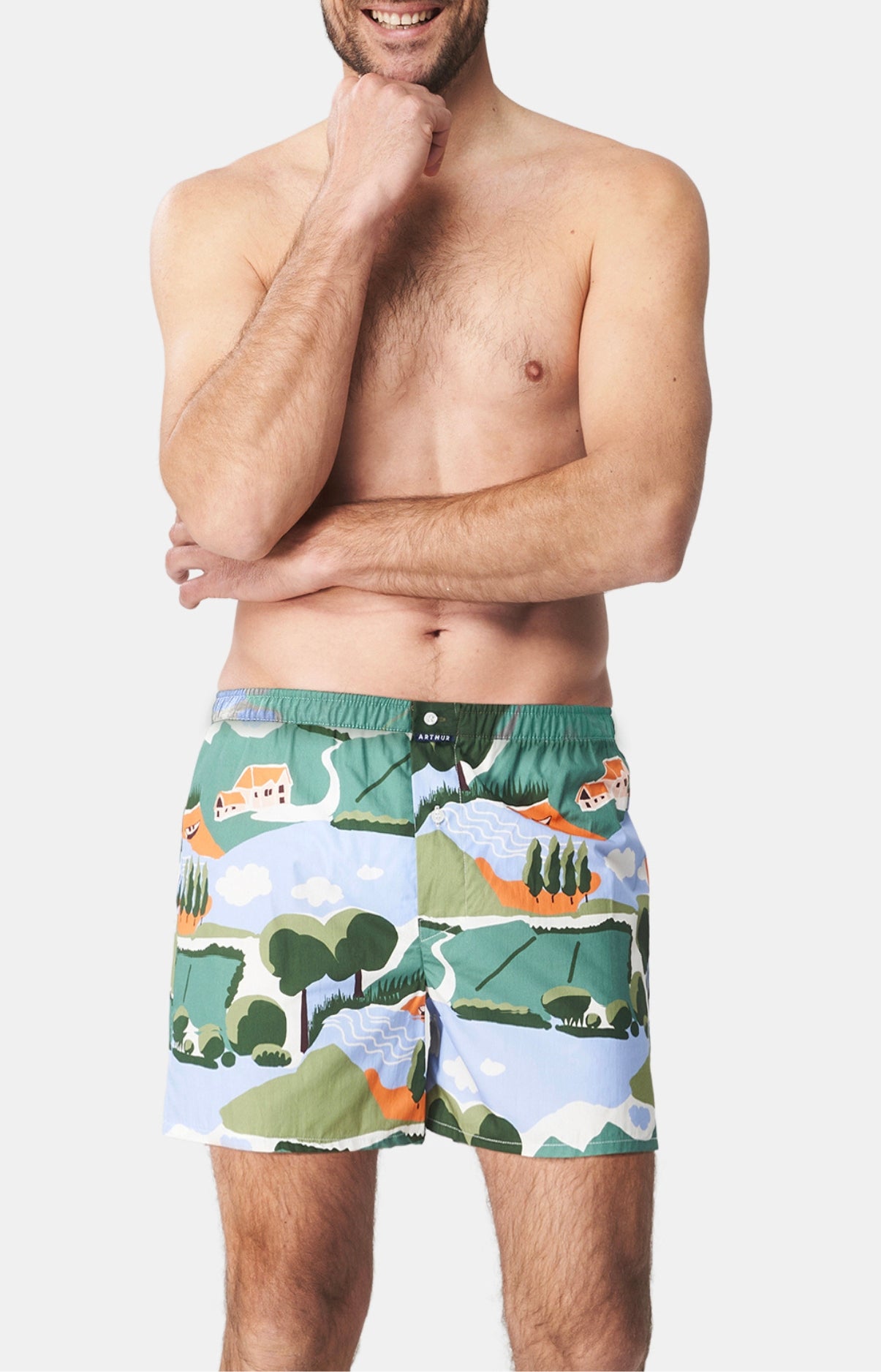 Caleçon classique Homme Campagne Vert 1