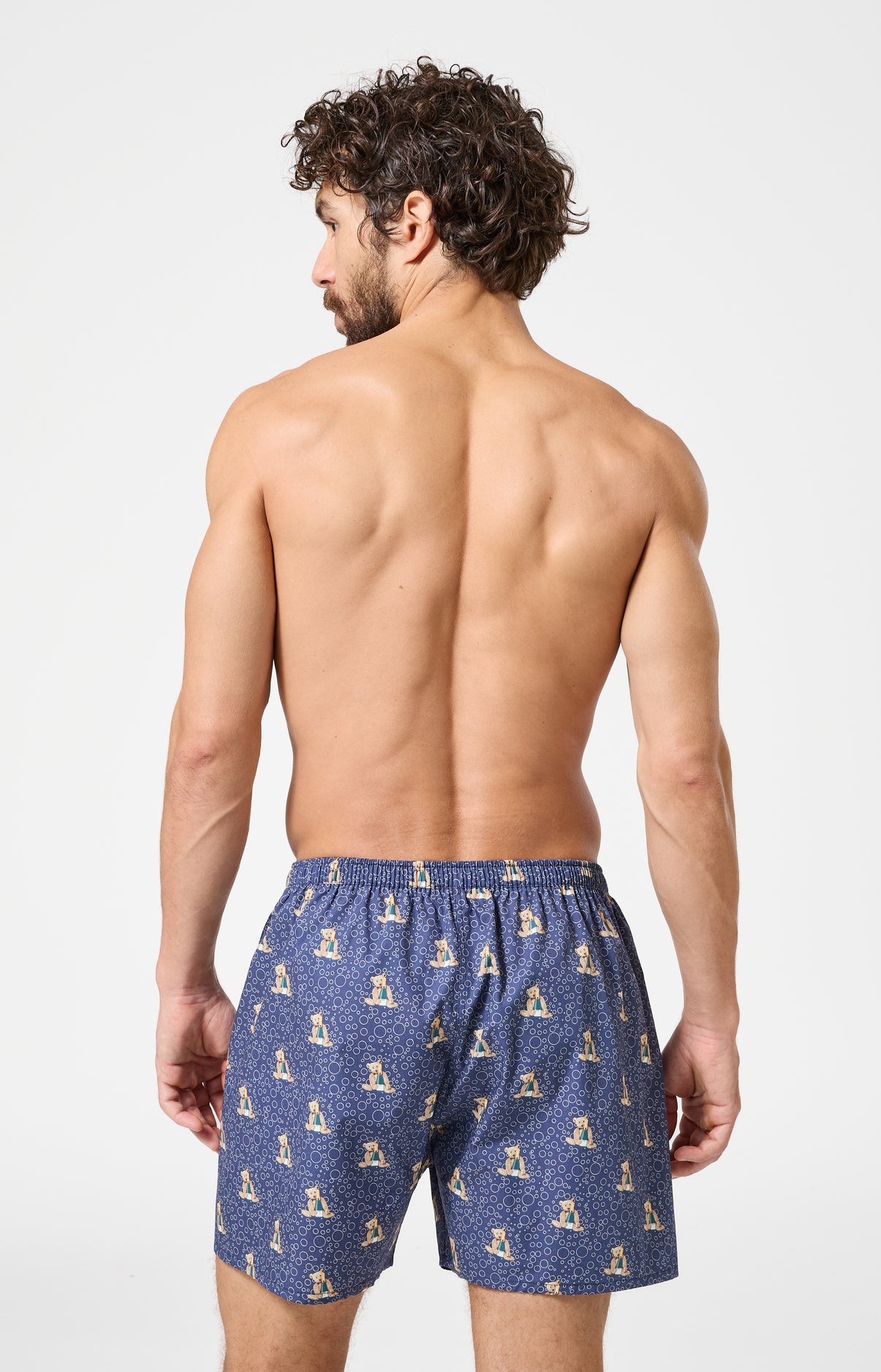 Caleçon classique homme bleu marine teddy champagne nouvel an 5