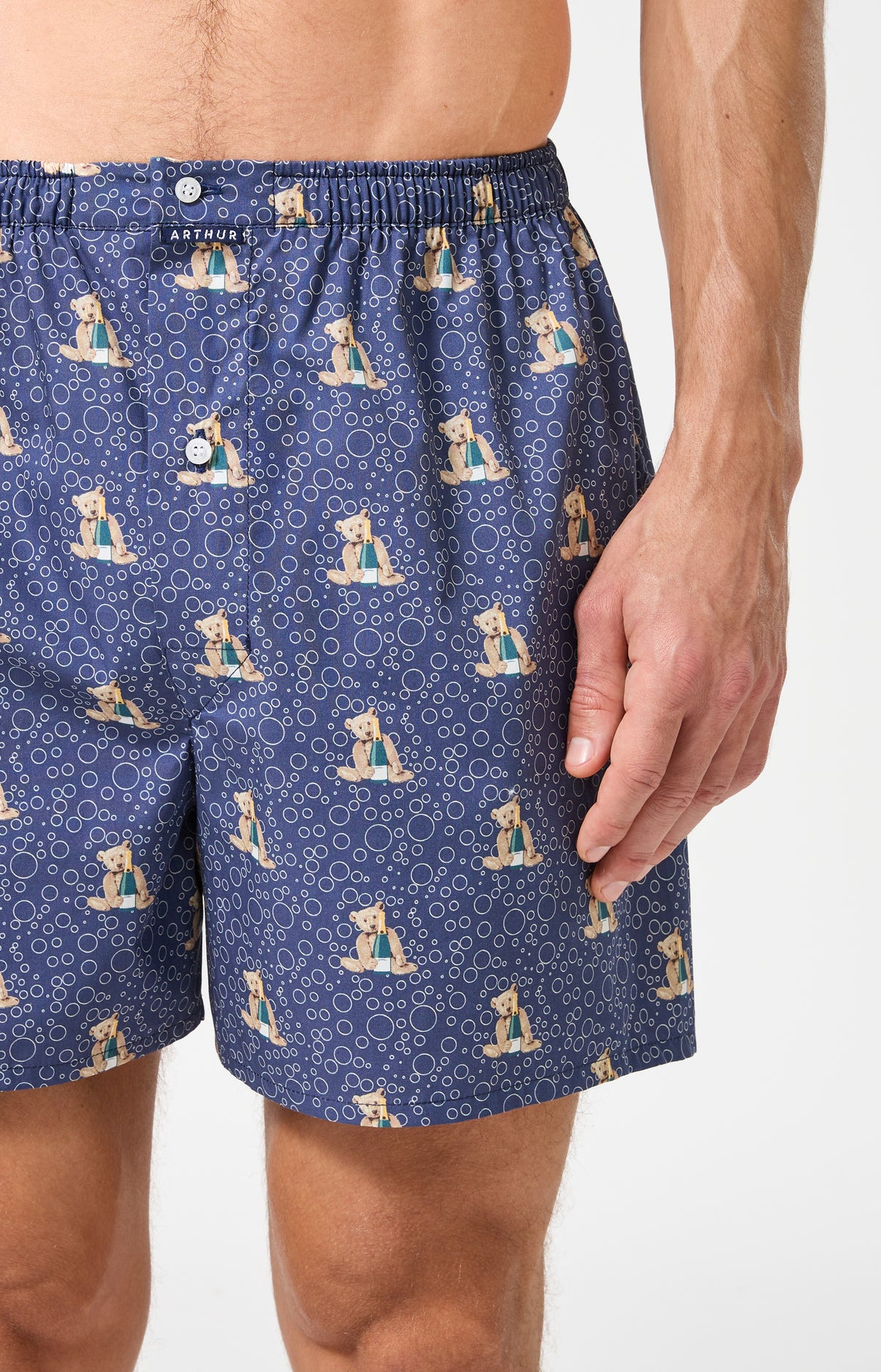 Caleçon classique homme bleu marine teddy champagne nouvel an 2