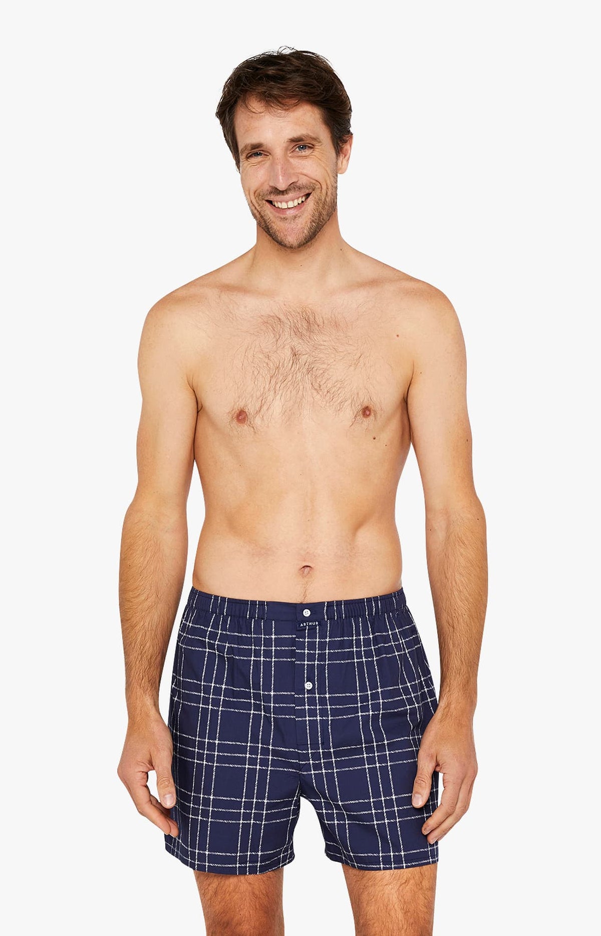 Caleçon classique en popeline de coton Homme Lewis marine 2